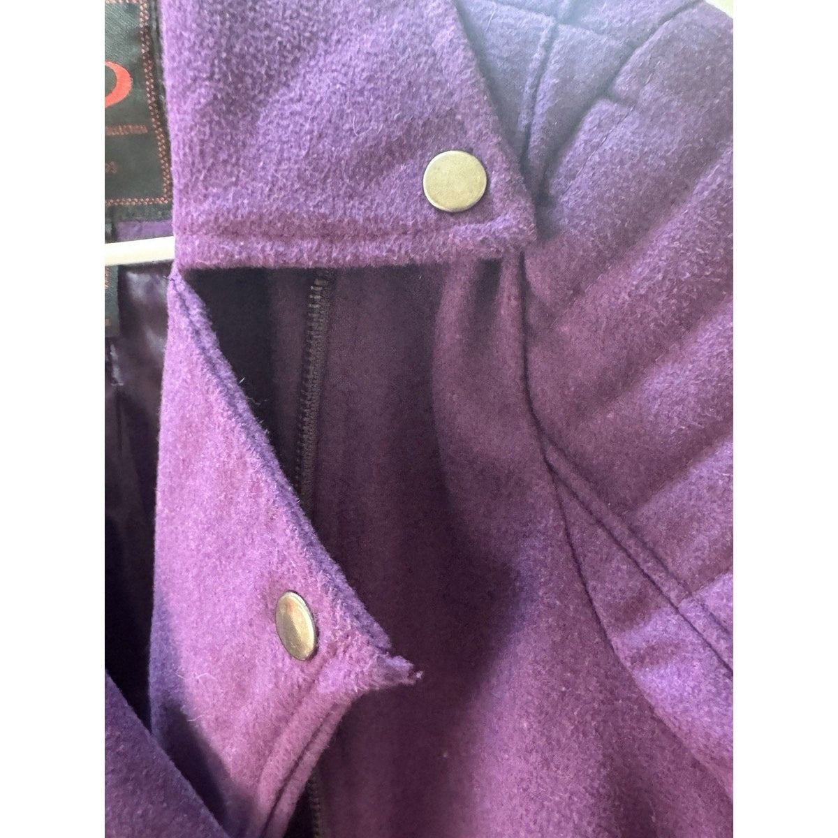 Yoki New York Women’s Purple Moto Jacket Size M Faux Wool Biker Style Zip Pocket