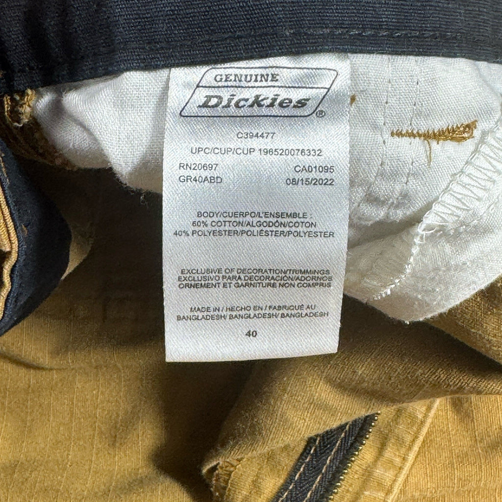 Genuine Dickies Ripstop Cargo Shorts Mens 40 Brown Relaxed Fit Work Utility