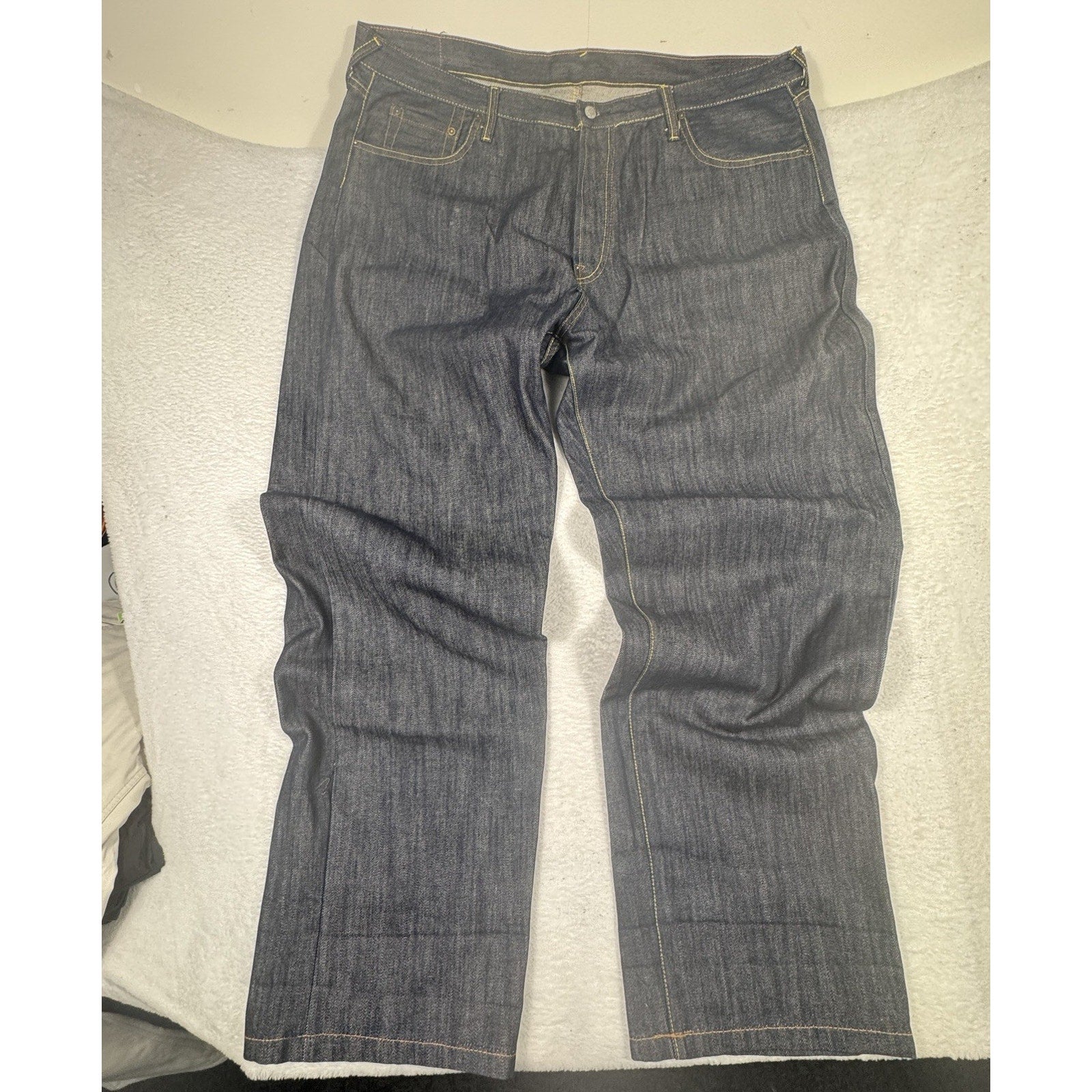 Vtg Y2K Evisu No.2 Lot 0001 Selvedge Denim Jeans Japan Button Fly Baggy 44x36