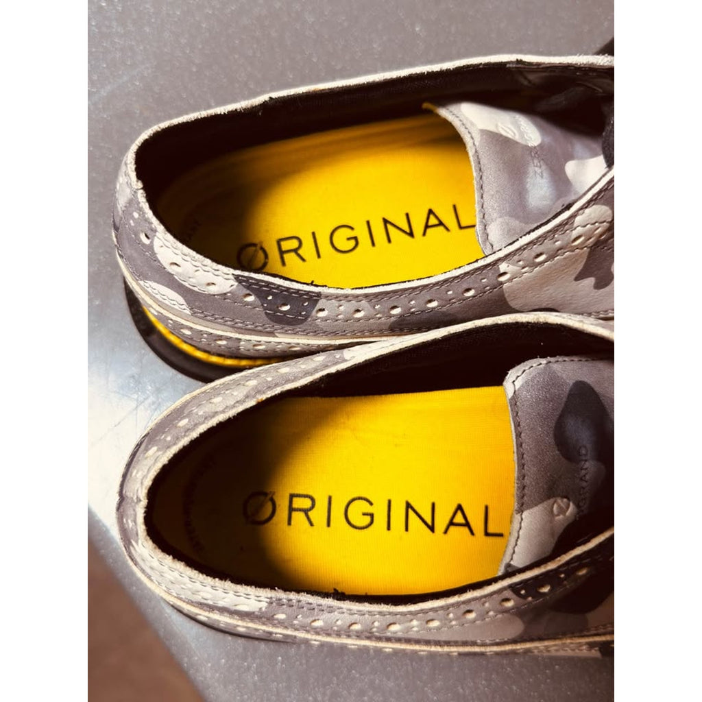 Cole Haan OriginalGrand Golf Wingtip Oxford Shoes Gray Camo Leather Men’s Size 10M