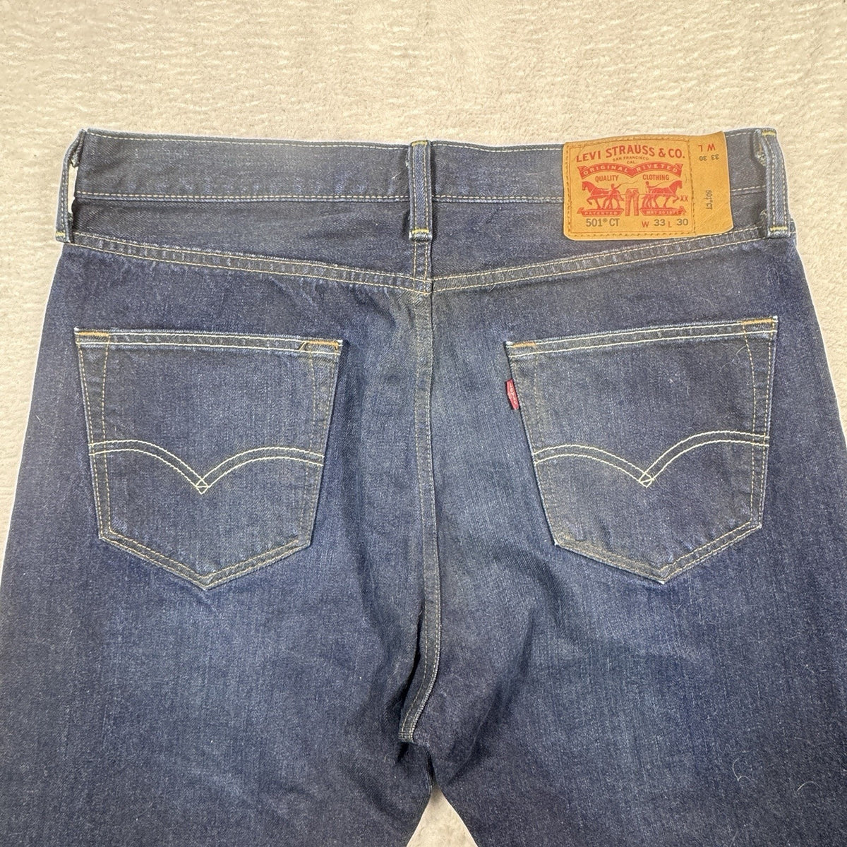 Levi's 501 CT Jeans Mens 33x30 Dark Wash Tapered Button Fly 18173-0024 Boot Cut