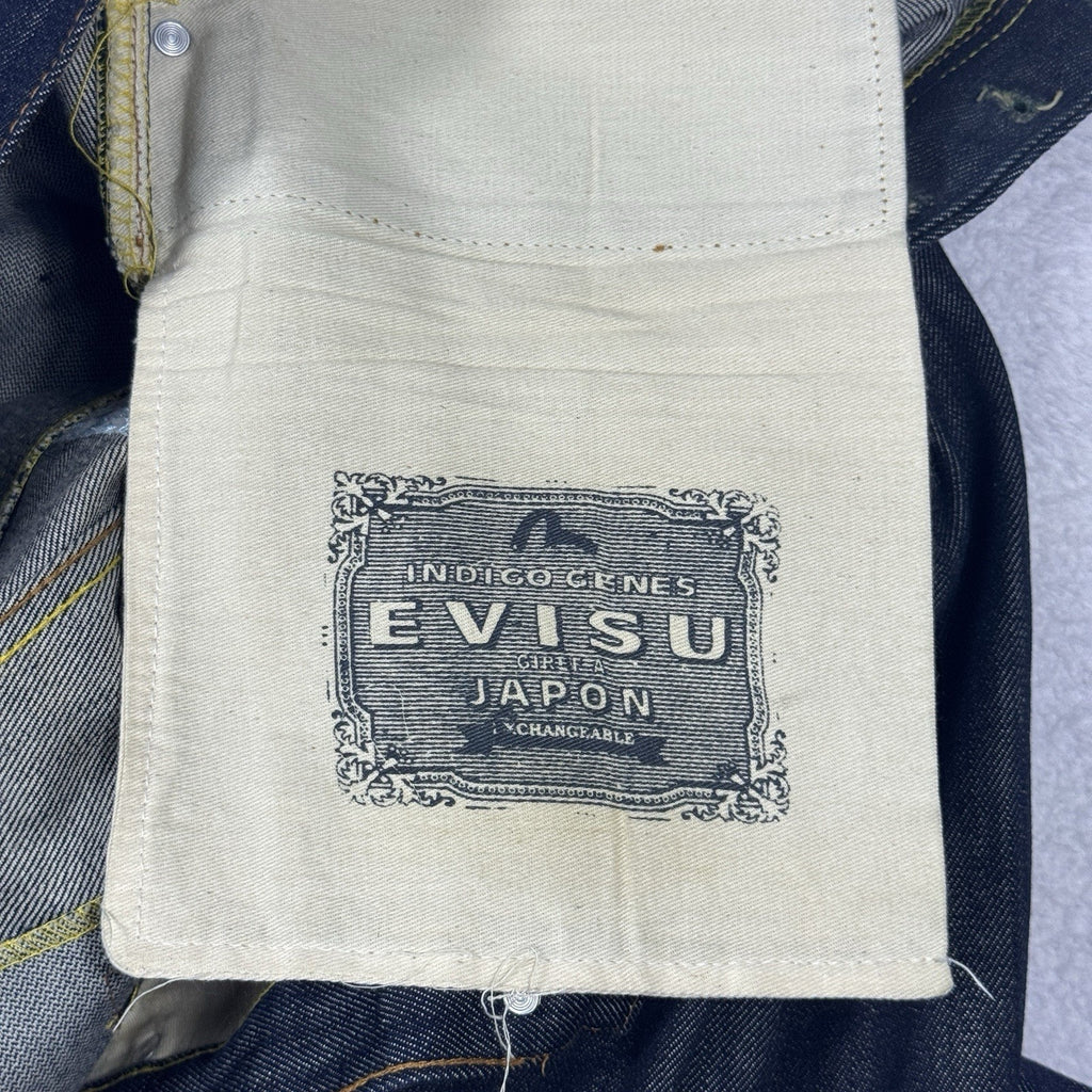 Vtg Y2K Evisu No.2 Lot 0001 Selvedge Denim Jeans Japan Button Fly Baggy 44x36