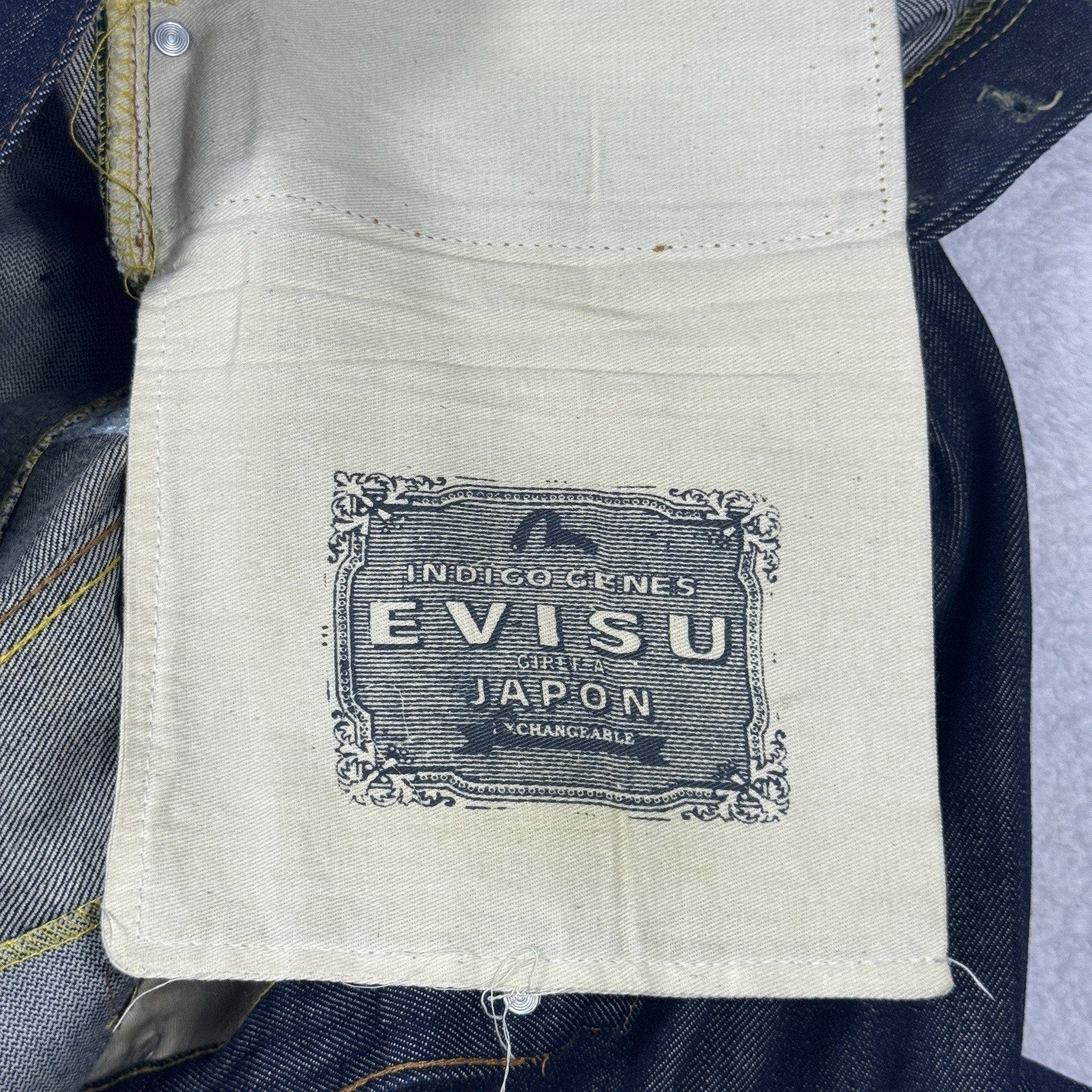 Vtg Y2K Evisu No.2 Lot 0001 Selvedge Denim Jeans Japan Button Fly Baggy 44x36