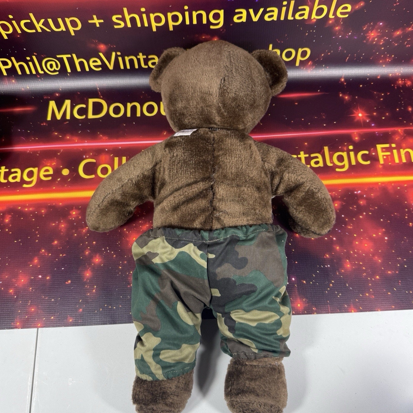 J.J. Wind Vintage 1986 US Army Bear Stuffed Plush Teddy 20" Tall