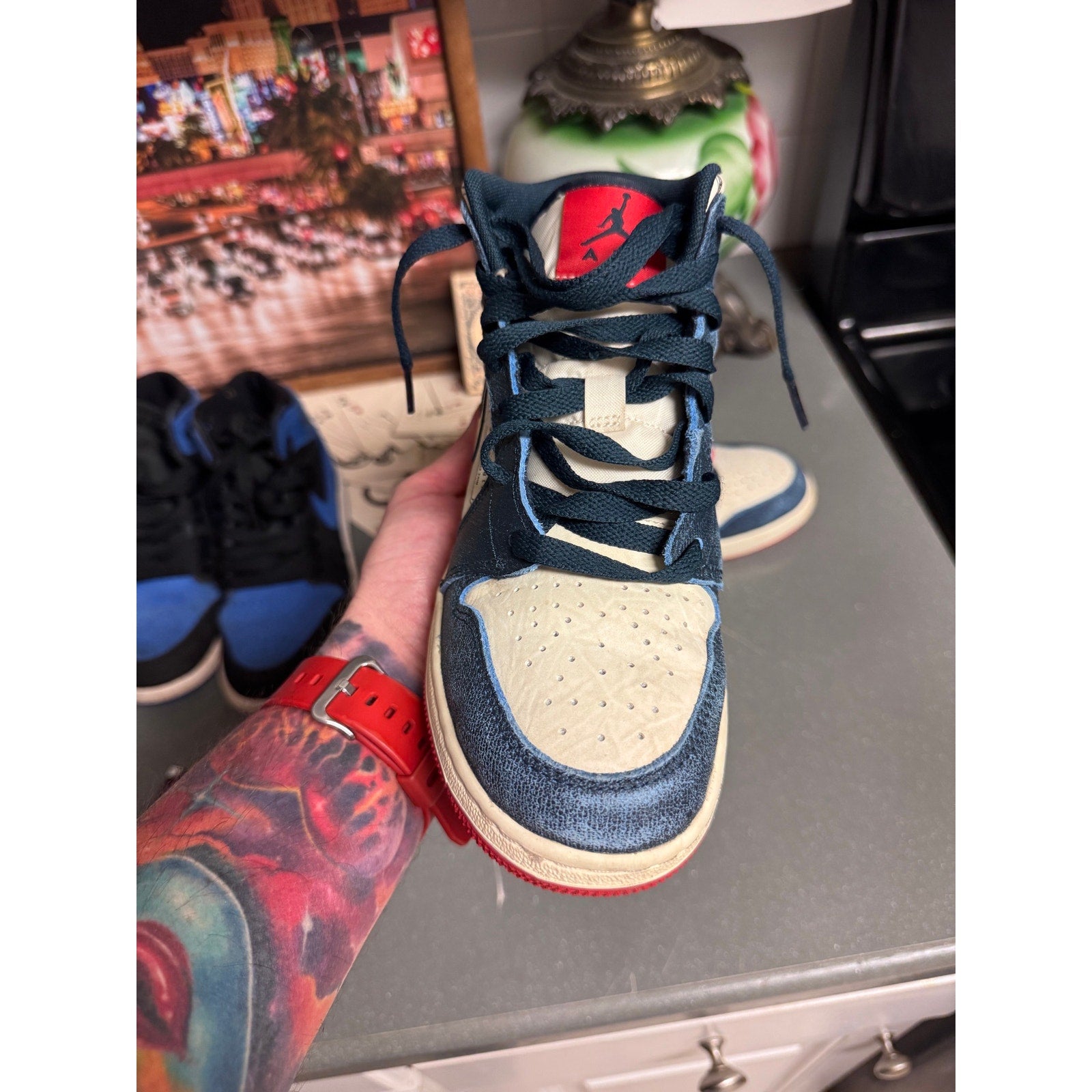 Nike Air Jordan 1 Mid SE GS Take Flight Gold Swoosh Passport FN1353-400 5Y