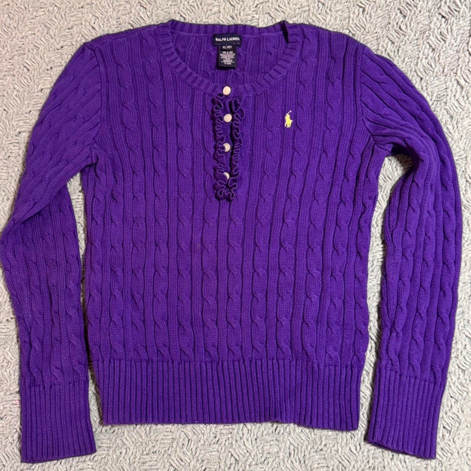 Ralph lauren purple cable knit