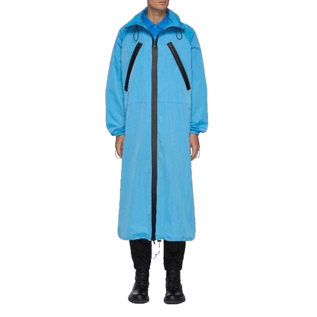 Bottega Veneta Long Hooded Waterproof Parka Jacket Bright Blue Italy S 632742