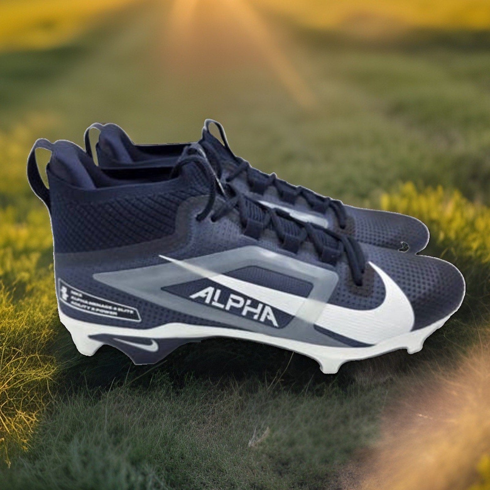 Nike Alpha Menace 4 Pro Football Cleats College Navy Blue White Sz 14 IB2501-400