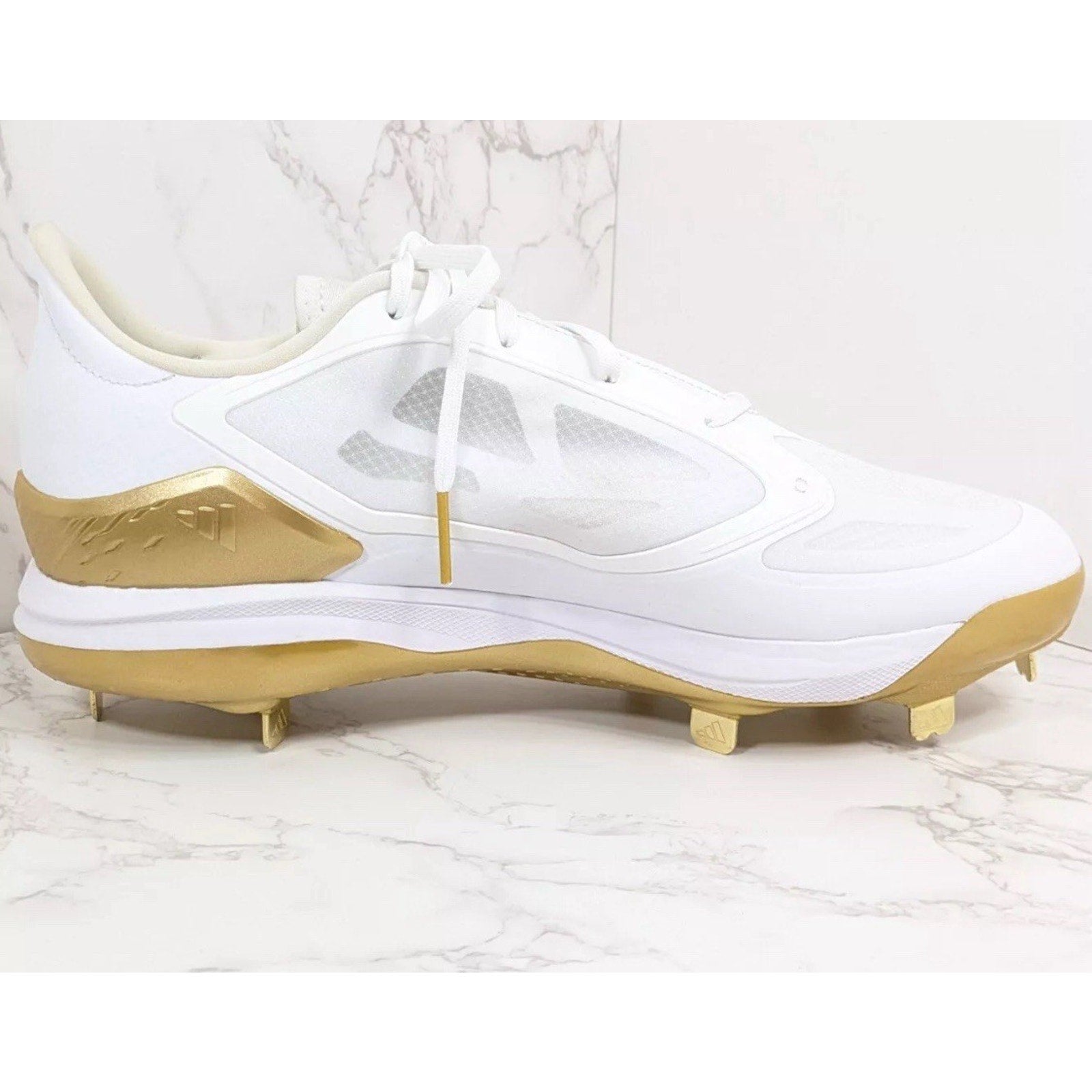 Adidas Women's Adizero PureHustle 3 Elite Metal Softball Cleats White/Gold Sz 13