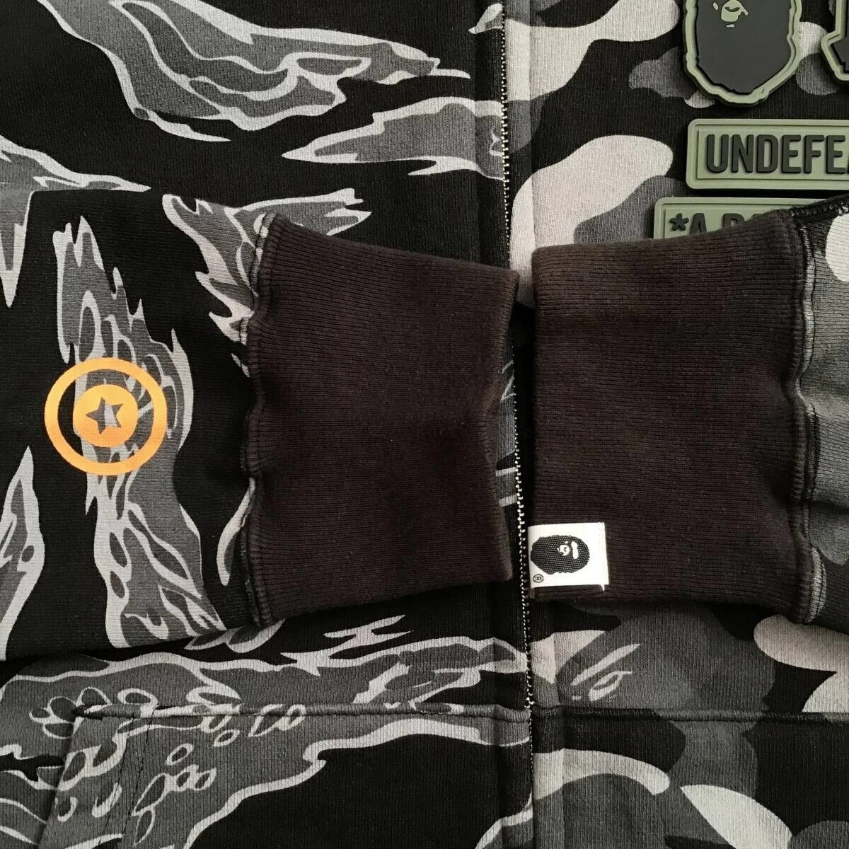 BAPE x Undefeated Tiger Shark Split Camo Full Zip Hoodie Japan XL L Rare HTF Y2K
