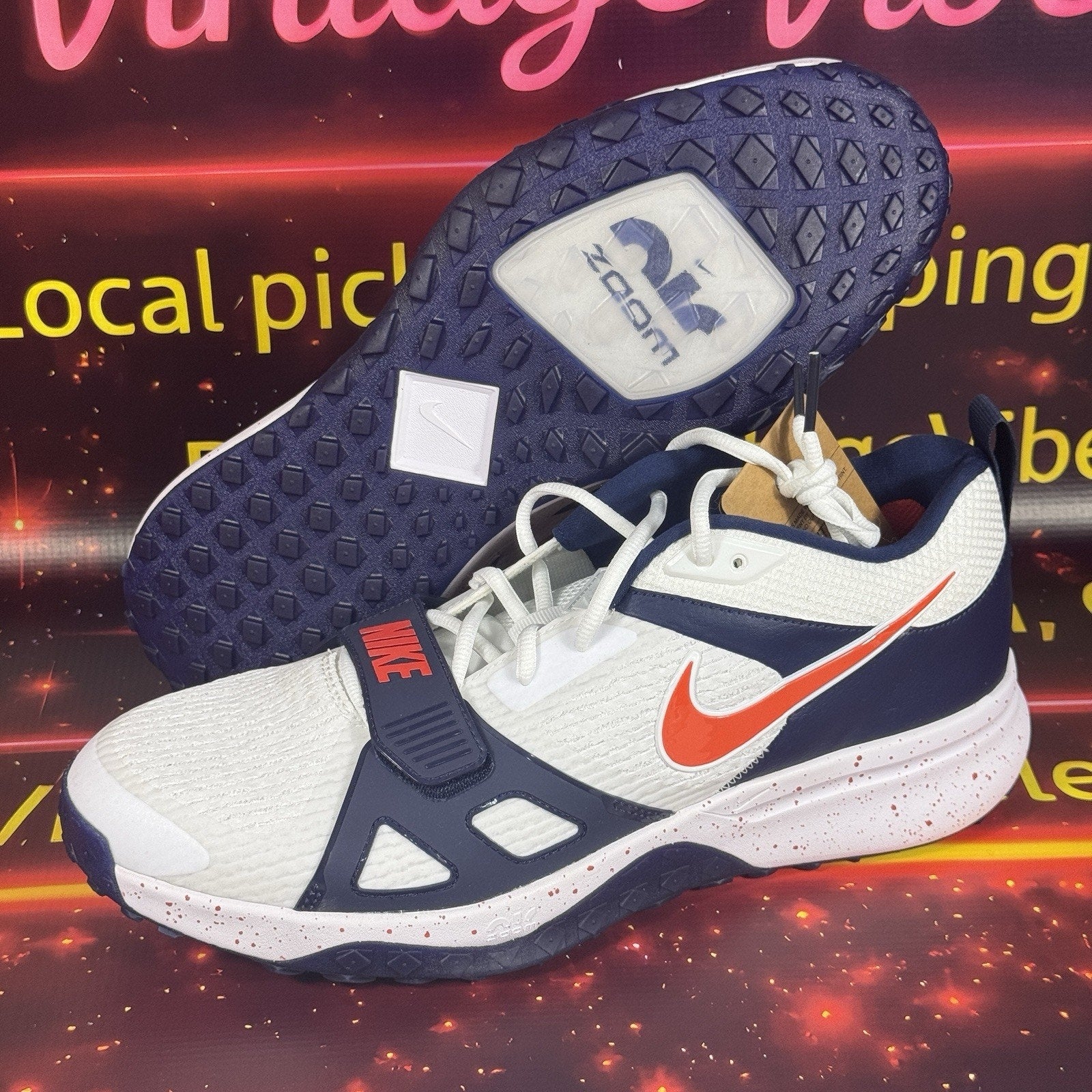 Nike Air Zoom Diamond Turf Elite Virginia PE Baseball Shoes Men 13 HQ1432-100