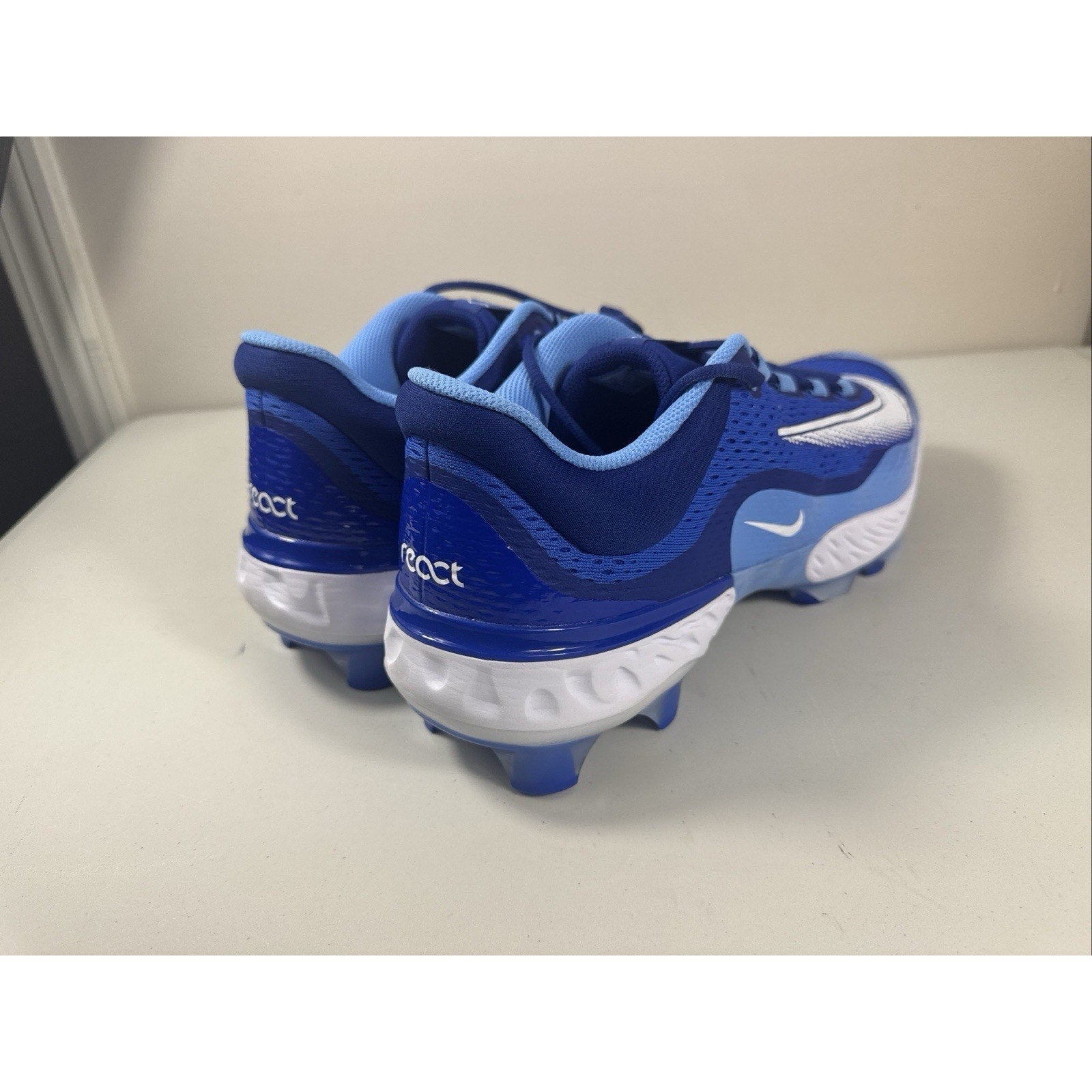 Nike React Vapor Ultrafly Pro MCS Baseball Cleats Blue White Sz 14 DX6962-416