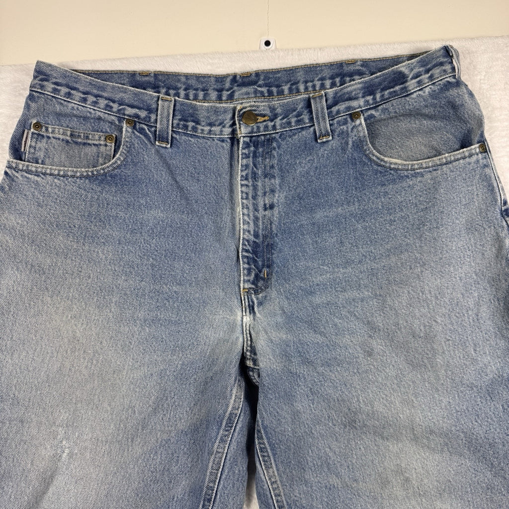 Carhartt B42 Relaxed Fit Jeans Mens 40x30 Distressed Workwear Denim Made Mexico