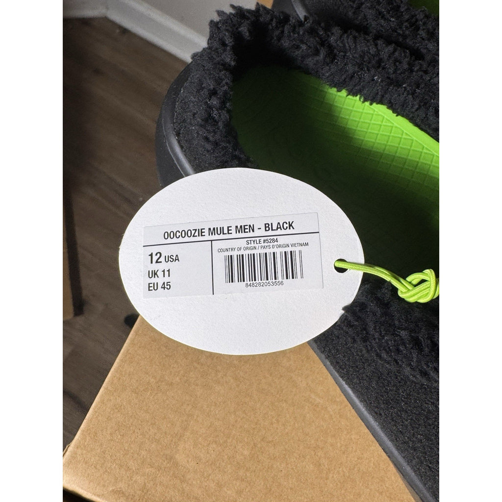 OOFOS OOcoozie Mule Men’s Slip-On Shoes Black Size 12 Comfort Recovery Clogs