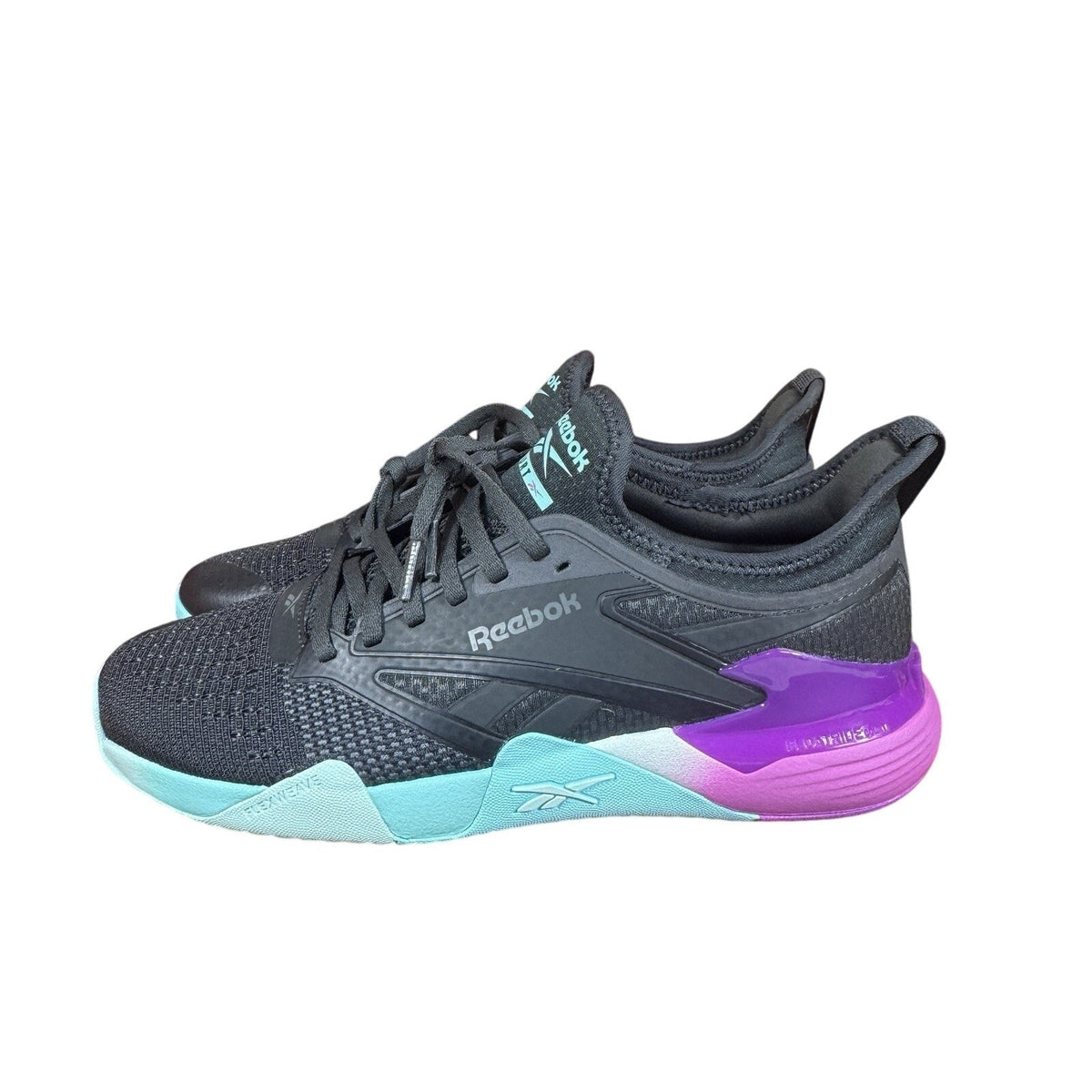 Reebok Nano Court Pickleball Tennis Shoes Grey Purple Aqua 100212266 M10 W11.5