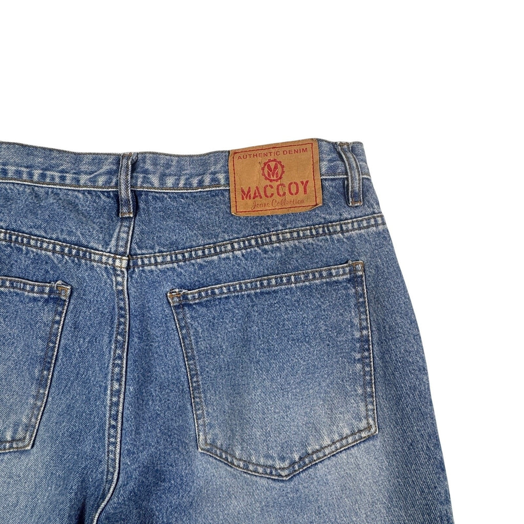 Maccoy Jeans Collection Mens 38x28 Baggy Wide Leg Y2K Skater Blue Denim 90s