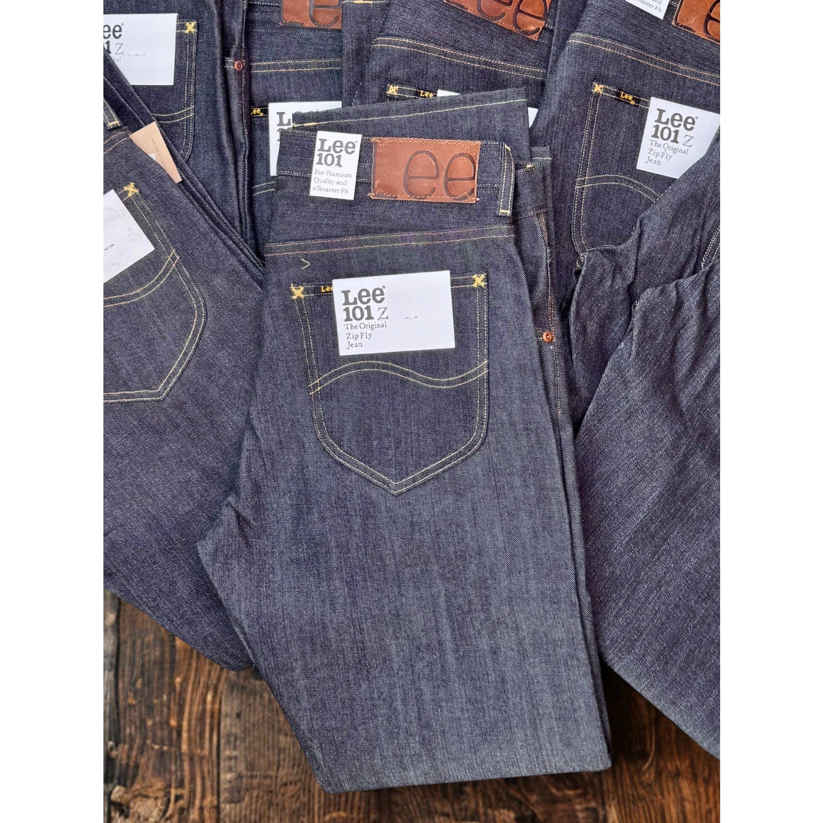 Lee 101Z Japanese Selvedge Denim Jeans Dry Indigo Made Italy 33x32 NWT