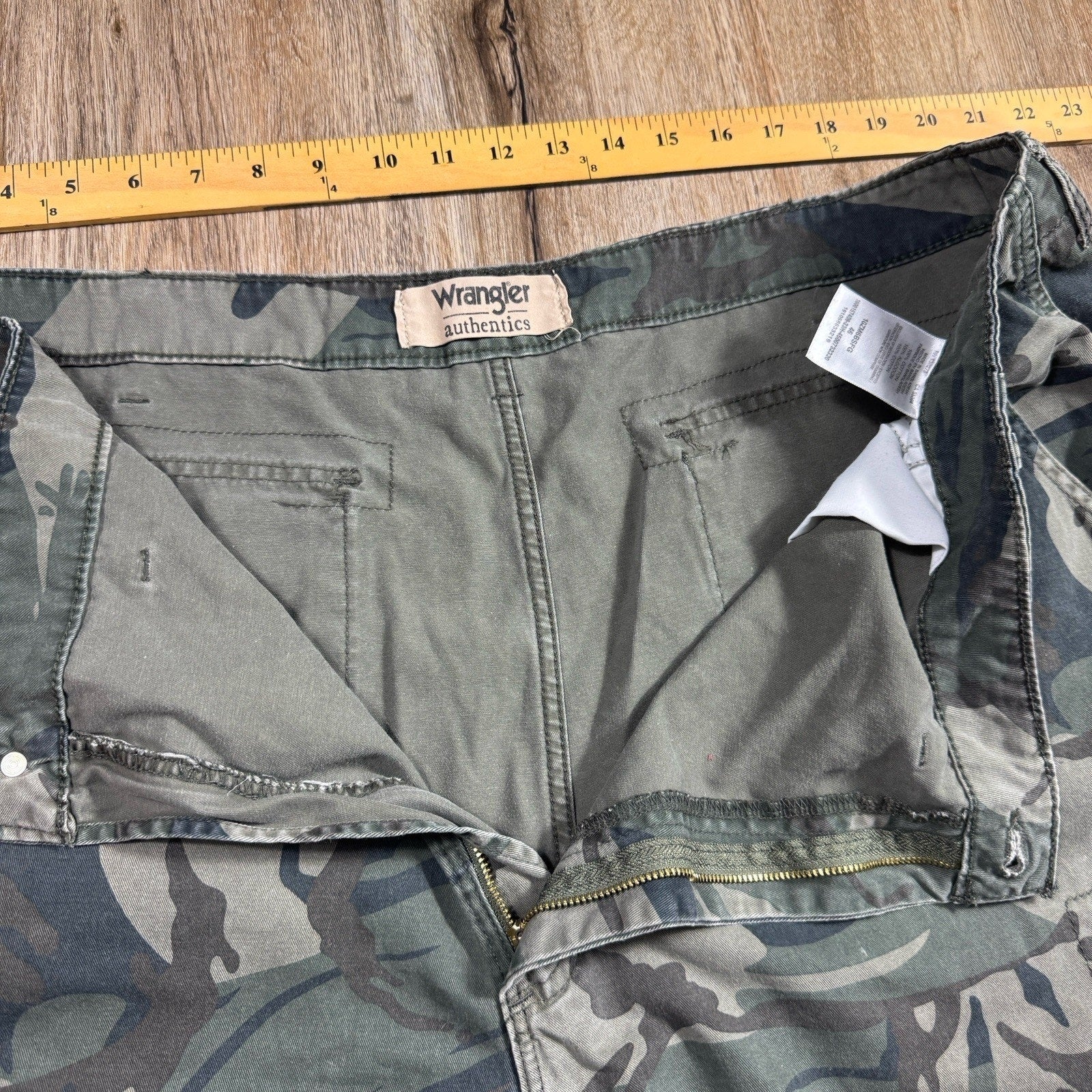 Wrangler Cargo Pants Mens 46 Camo Camouflage Military Utility Workwear Cotton