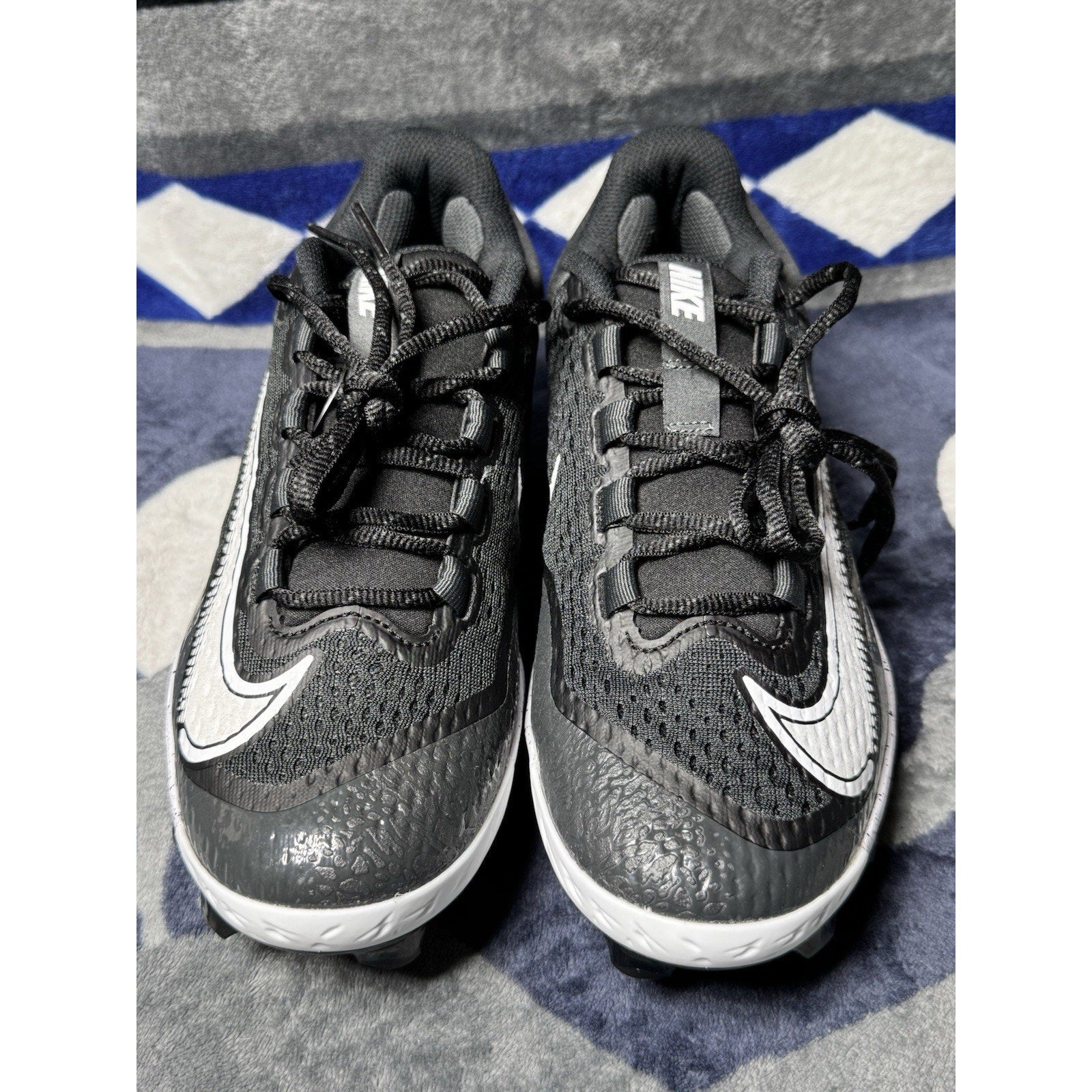Nike Alpha Huarache Elite 4 MCS Baseball Cleat Black White FD6221-003 Sz 14