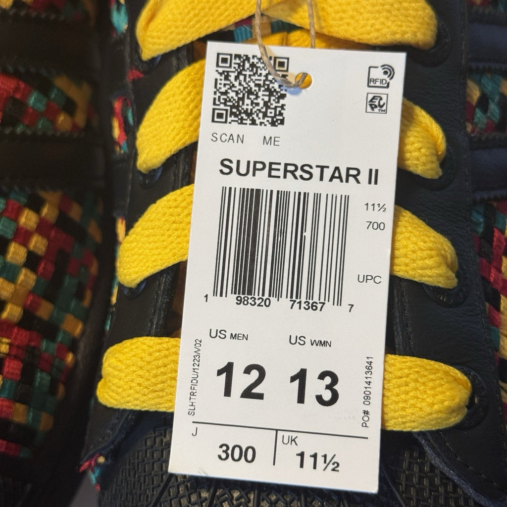 Rare Adidas Superstar II x Bob Marley Jamaica IH9785 Men's Sizes 12 Yellow Red