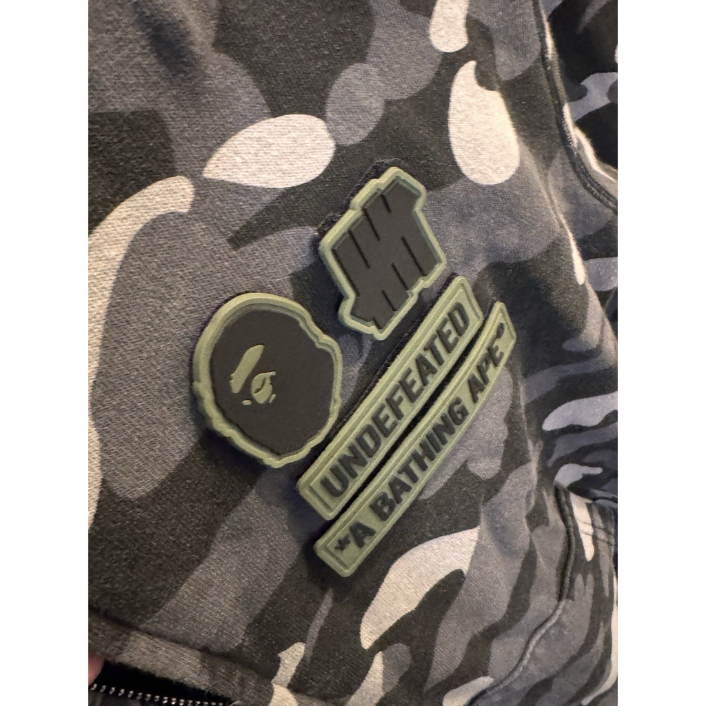 BAPE x Undefeated Tiger Shark Split Camo Full Zip Hoodie Japan XL Rare HTF Y2K