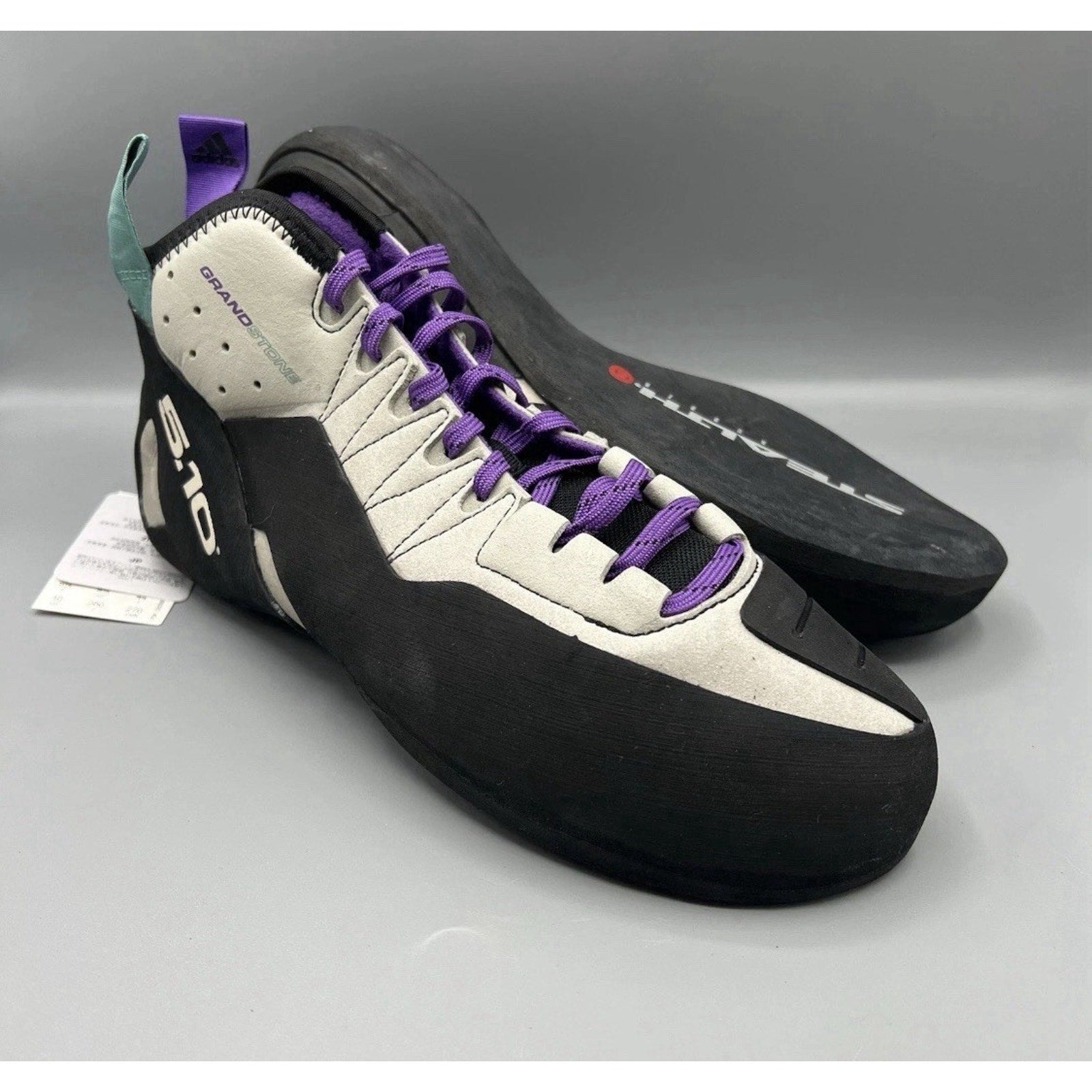 New Five Ten Grandstone Climbing Shoes Men’s Sz 10.5 Gray Purple Stealth Rubber