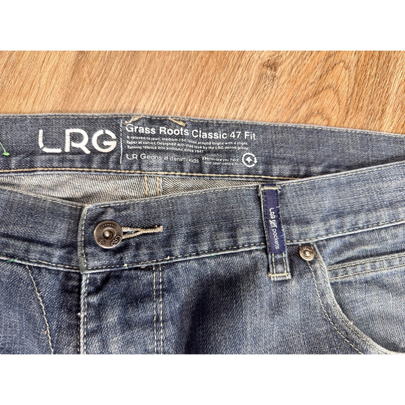 LRG Lifted Research Group Grass Roots 47 Fit Jeans Men’s 40x32 Y2K Baggy Denim