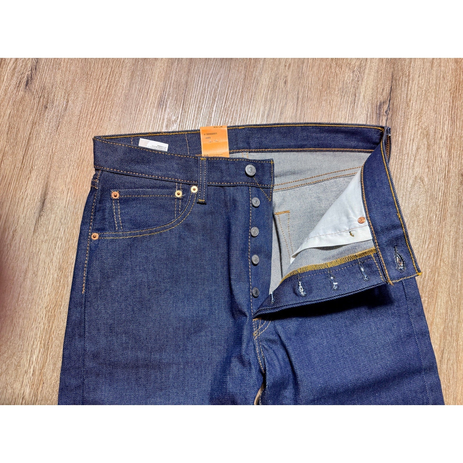 Levi’s 501 STF Shrink To Fit Raw Denim Button Fly Jeans W33x38 NWT 2017 New Y2K