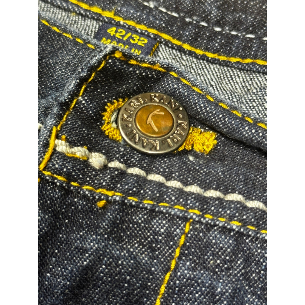 Karl Kani Gold Dark Wash Baggy Loose Fit Denim Jeans Men’s Size 42x32 Y2K Hip Hop Streetwear
