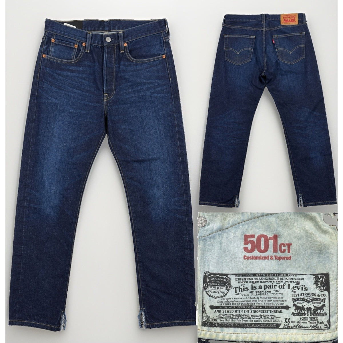 Levi's 501 CT Jeans Mens 33x30 Dark Wash Tapered Button Fly 18173-0024 Boot Cut
