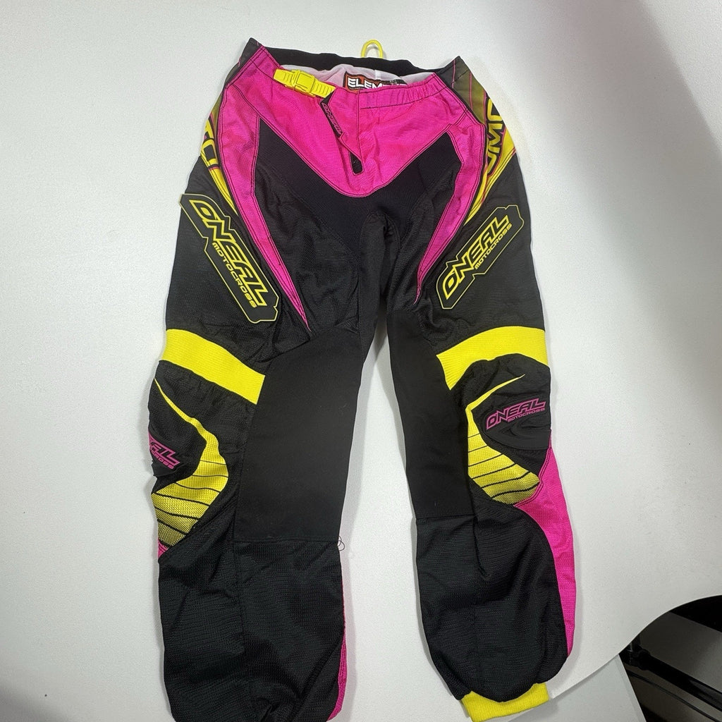 O’Neal Element Women’s Motocross Jersey Pants Set Pink Black Yellow MD 5/6