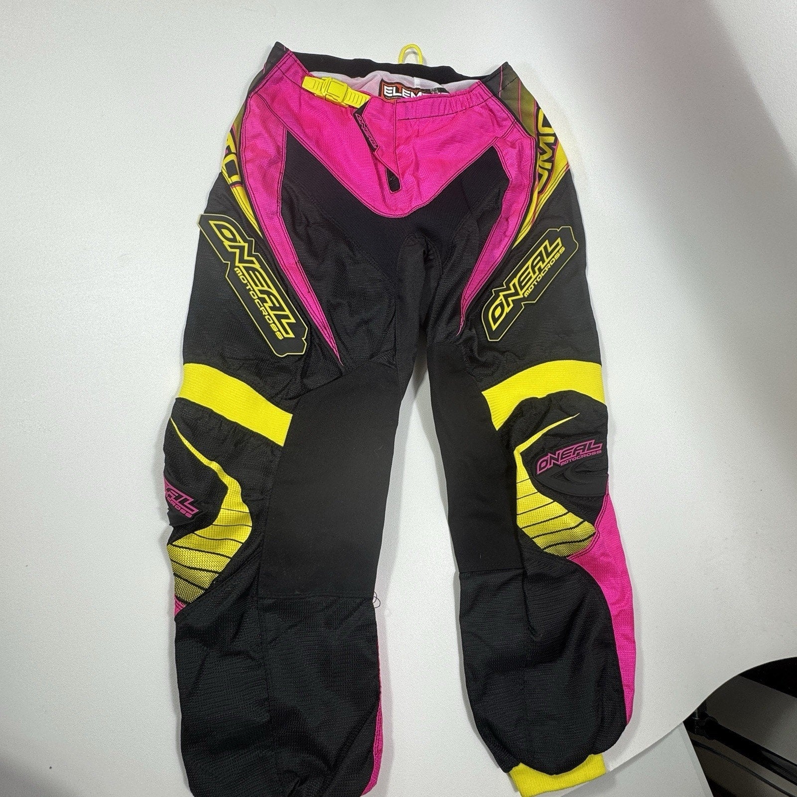O’Neal Element Women’s Motocross Jersey Pants Set Pink Black Yellow MD 5/6