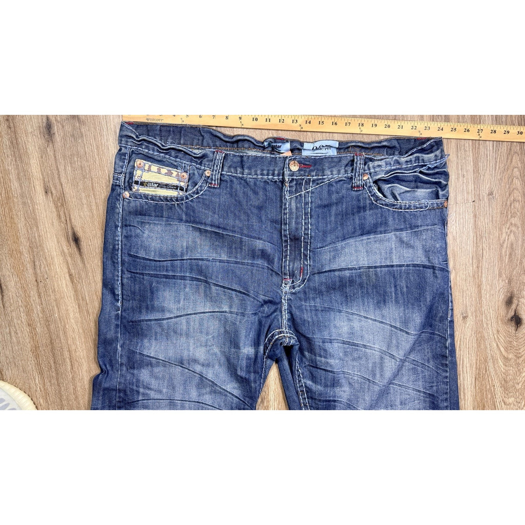 Y2K CStar by Ciano Farmer 905 Boot Cut Studded Embroidered Jeans Tag 50B 48x32