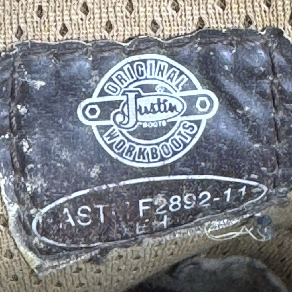 Justin Hybred WK4970 Green Grass Square Toe Wellington EH Work Boots Men’s 8.5D