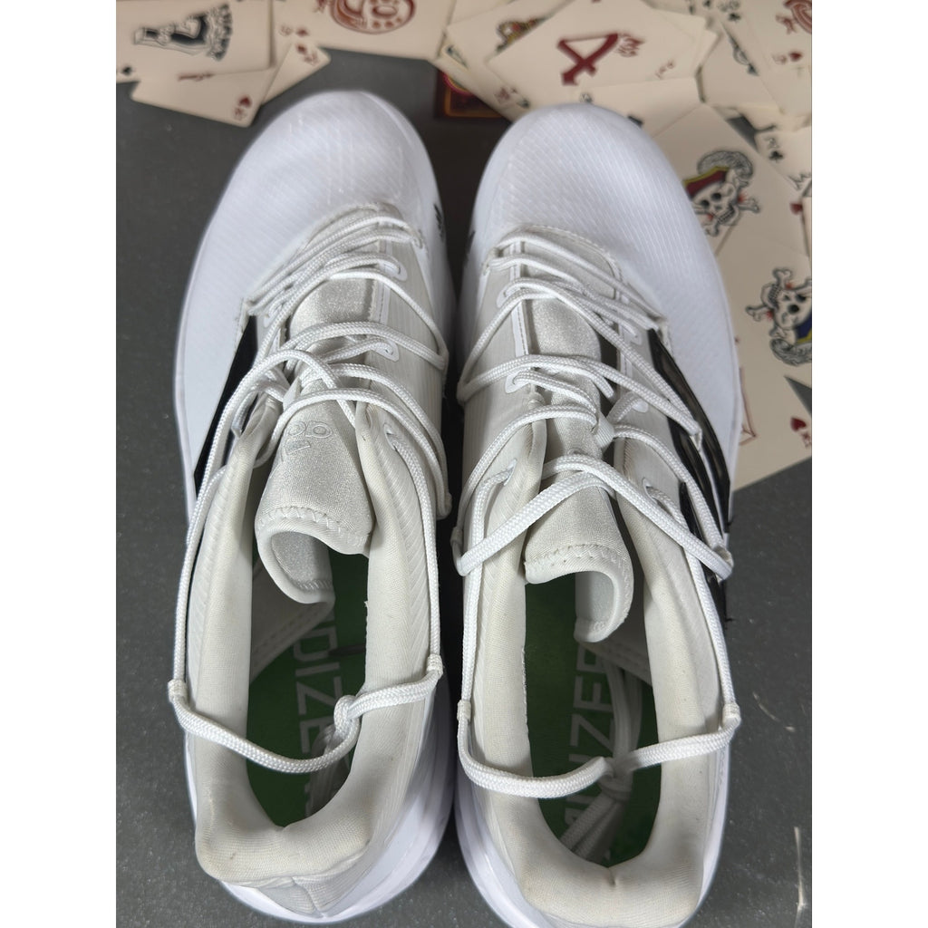 Adidas Adizero Baseball Cleats White Black Metal Spikes Men’s 14 SPG753001