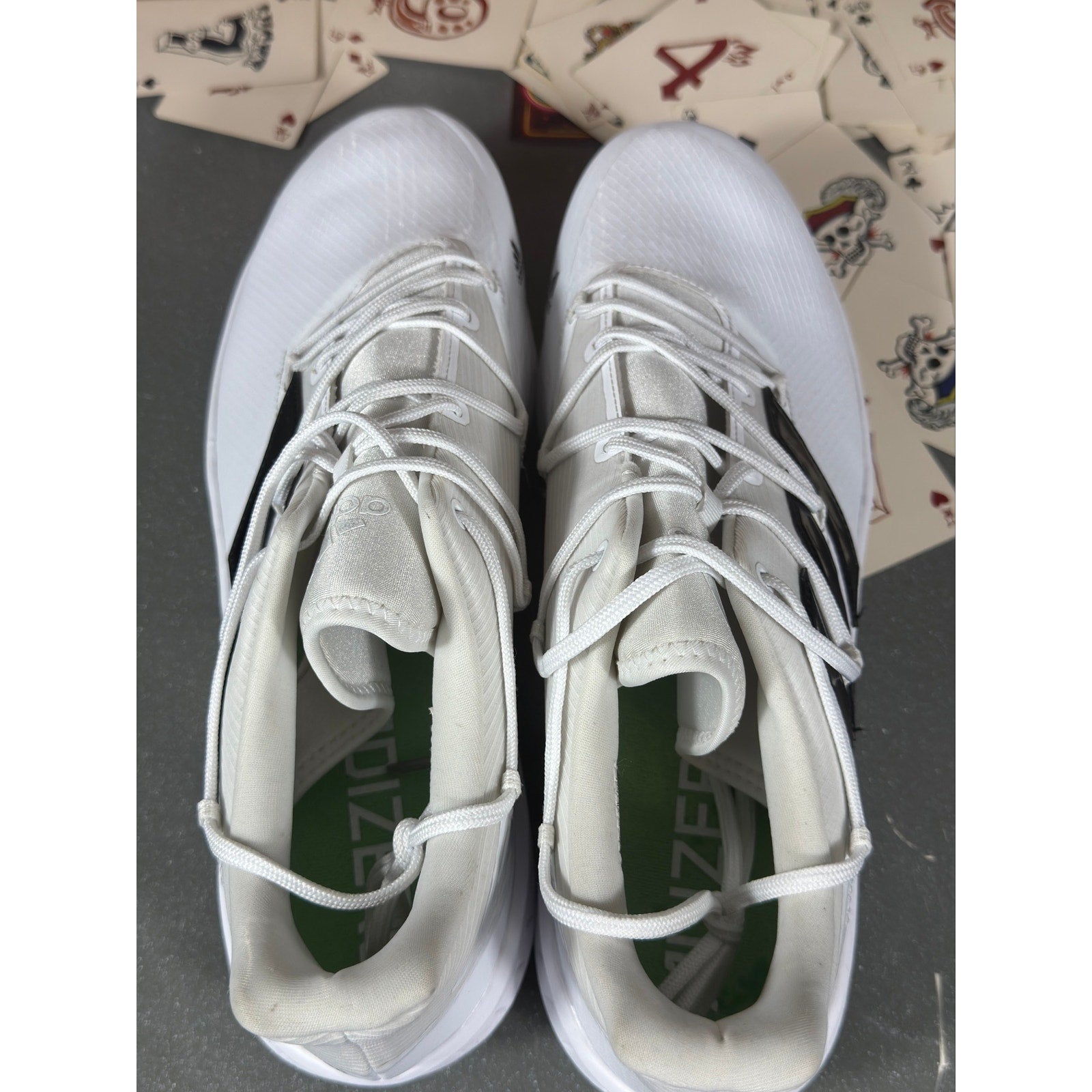 Adidas Adizero Baseball Cleats White Black Metal Spikes Men’s 14 SPG753001