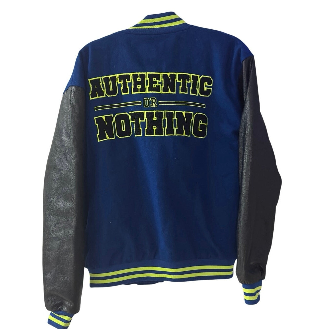 AUTHENTIC EMPIRE Music Group Varsity Jacket TR3 Wool Leather Small
