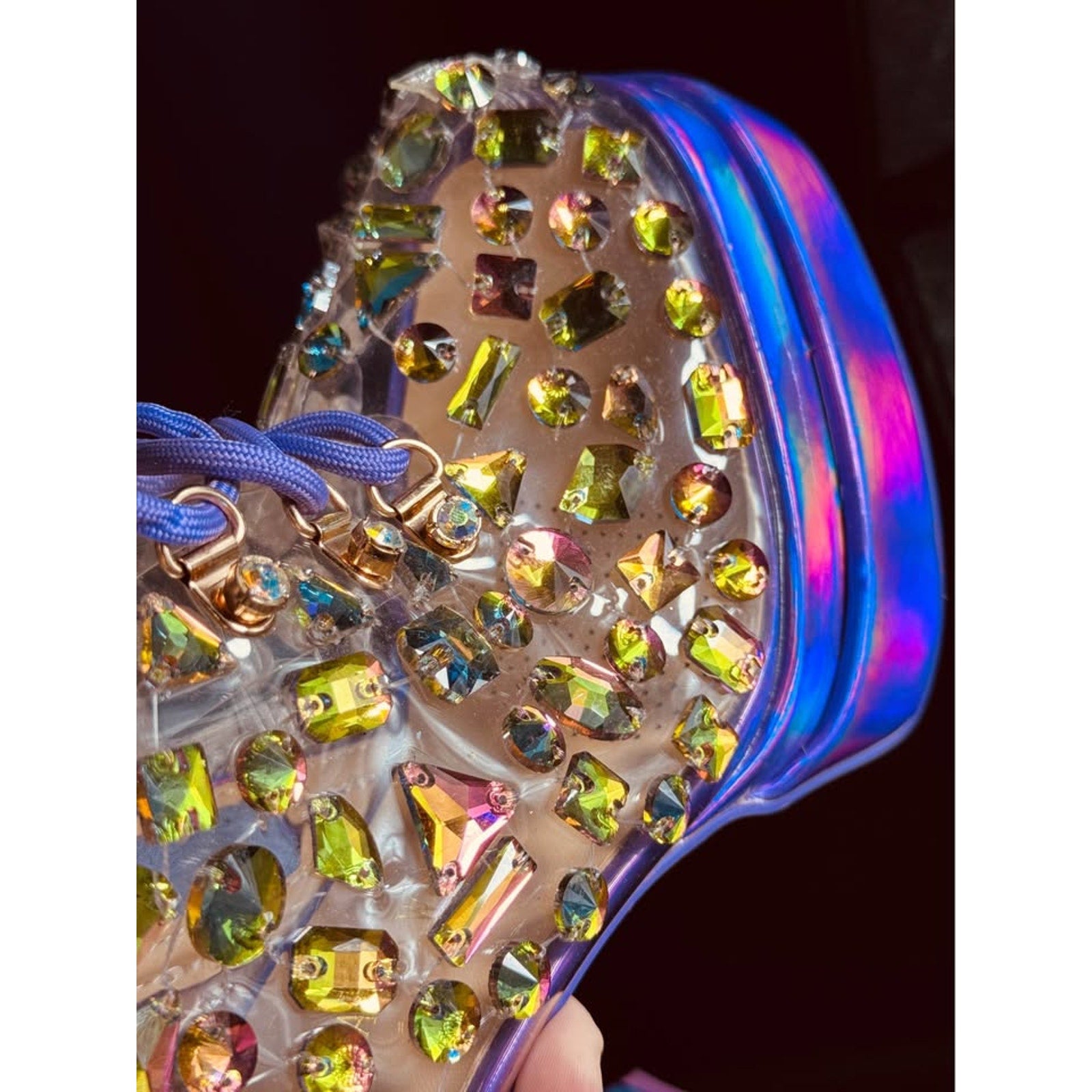 Azaelea Wang Right Shoe Only Clear Rhinestone Platform Heel Display Prop Glam