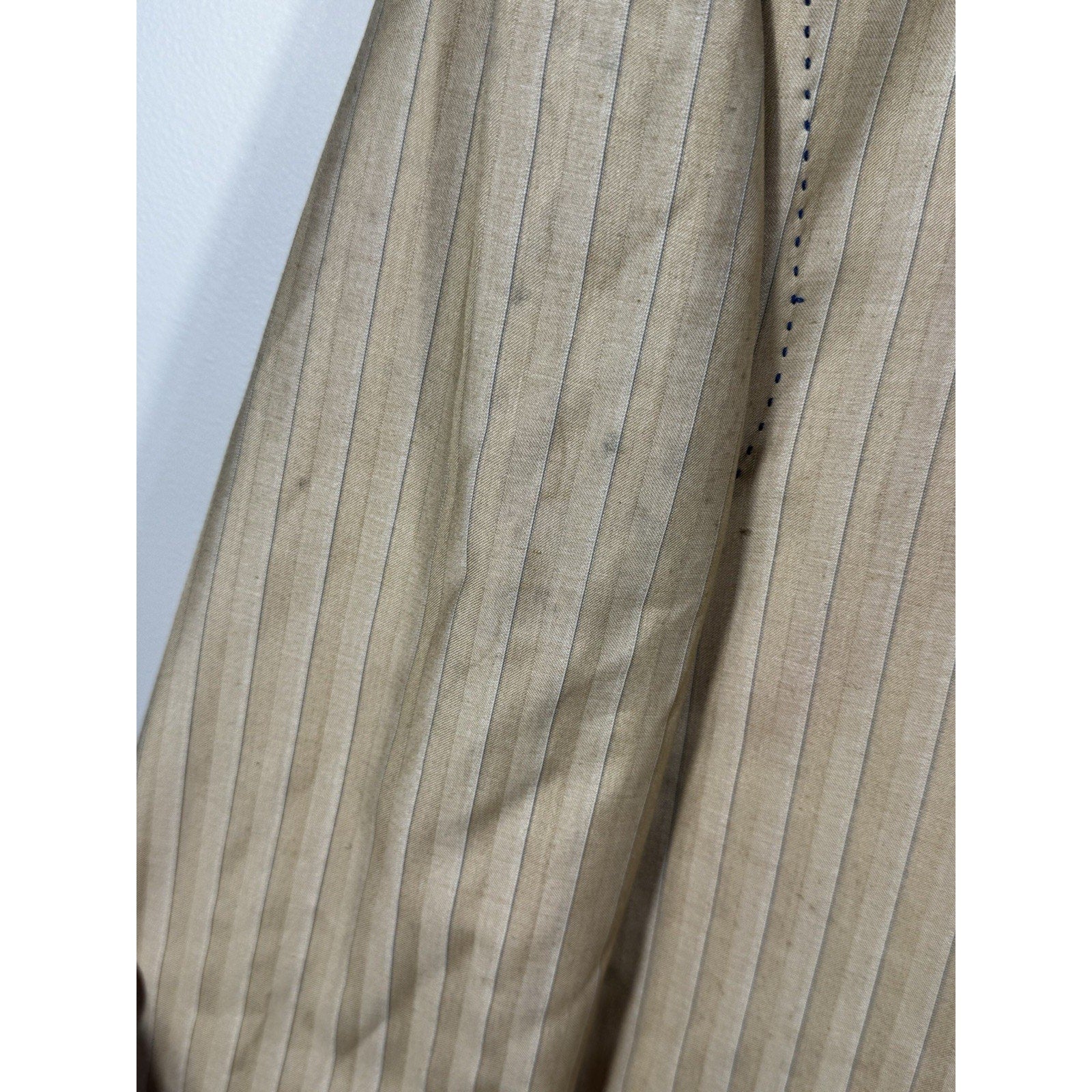 Valentino Ferrel Superior 150’s Beige Pinstripe Suit Men’s 48L 2-Piece Italy 43
