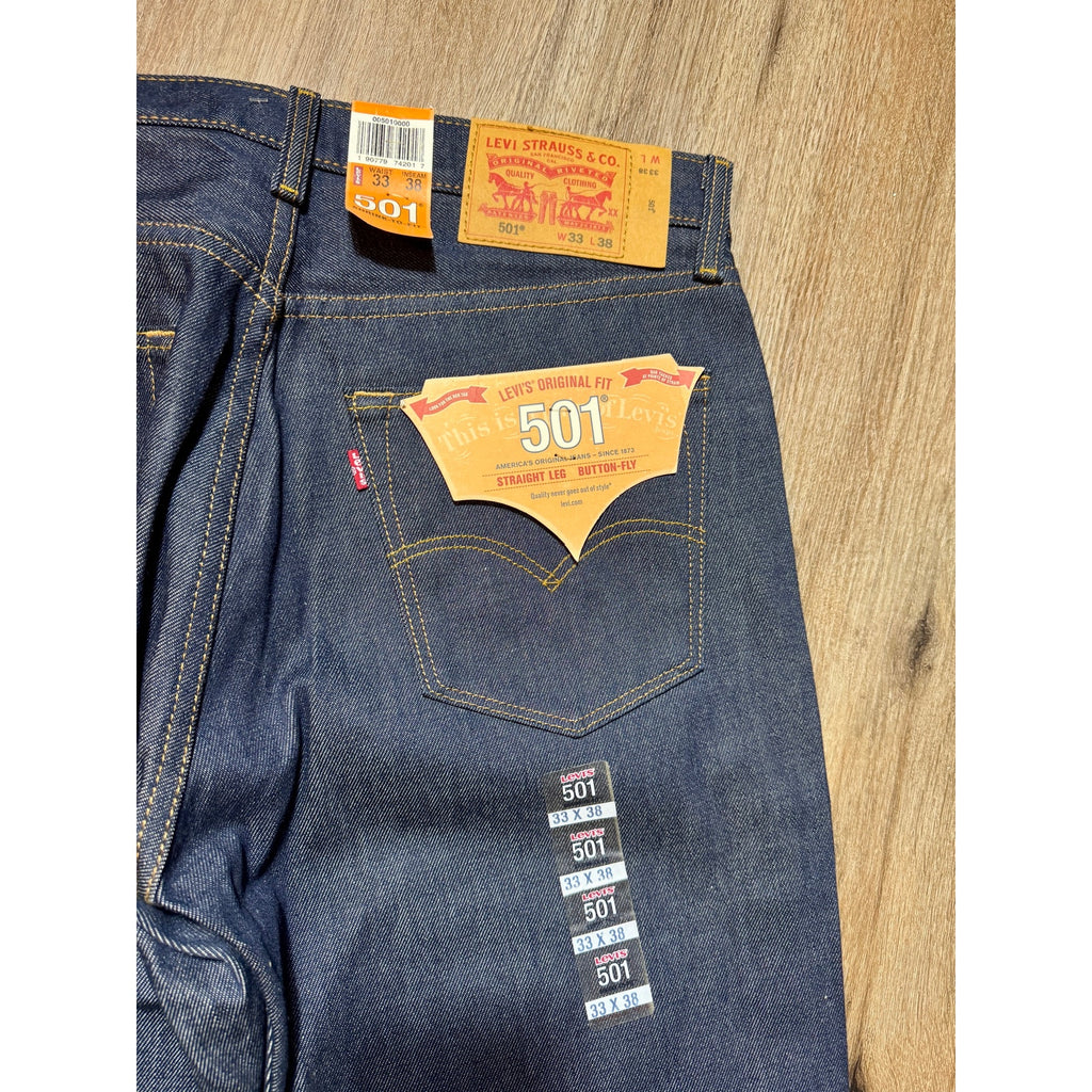 Levi’s 501 STF Shrink To Fit Raw Denim Button Fly Jeans W33x38 NWT 2017 New Y2K