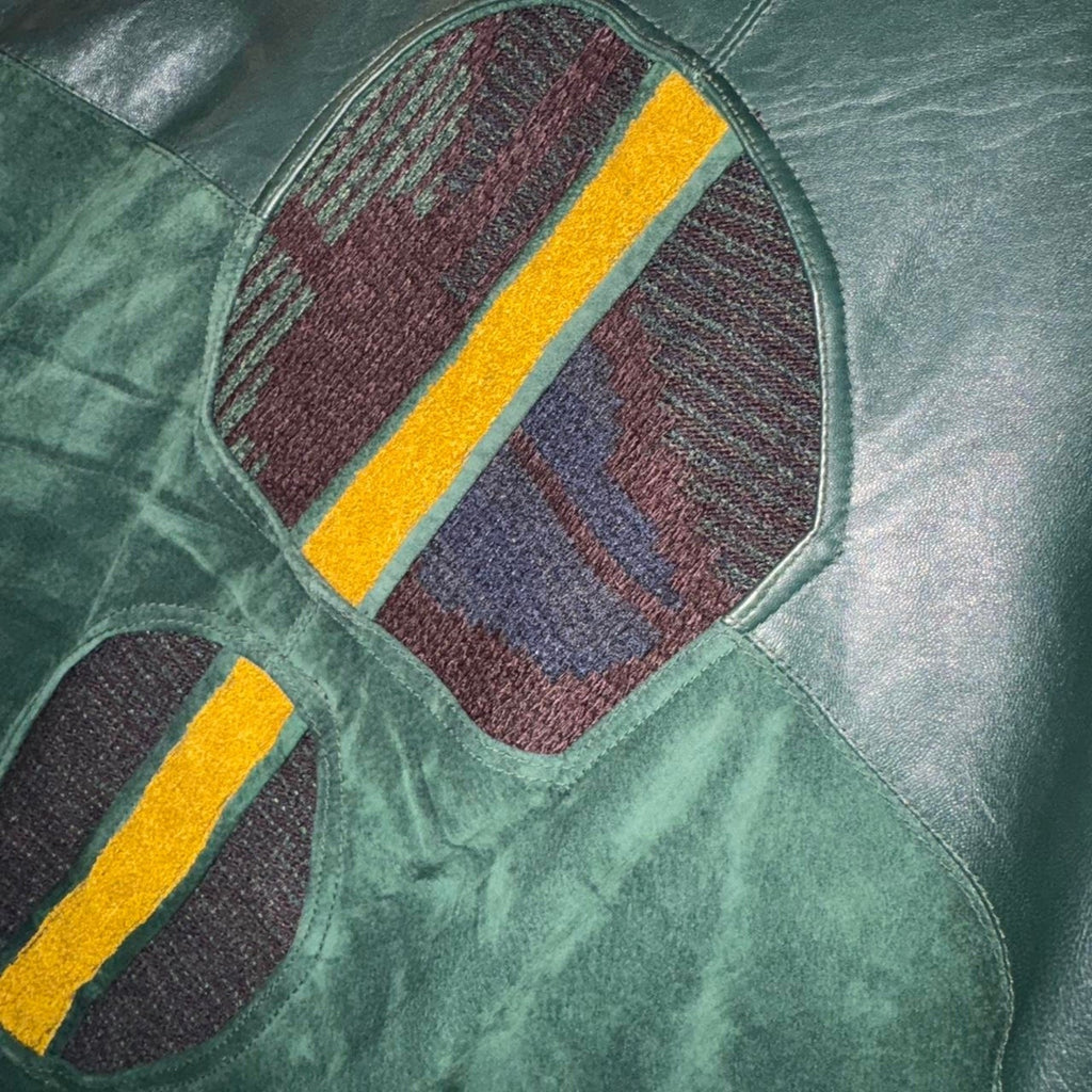 Vintage Saxony Collection Patchwork Leather Jacket 90s Artwear 3X