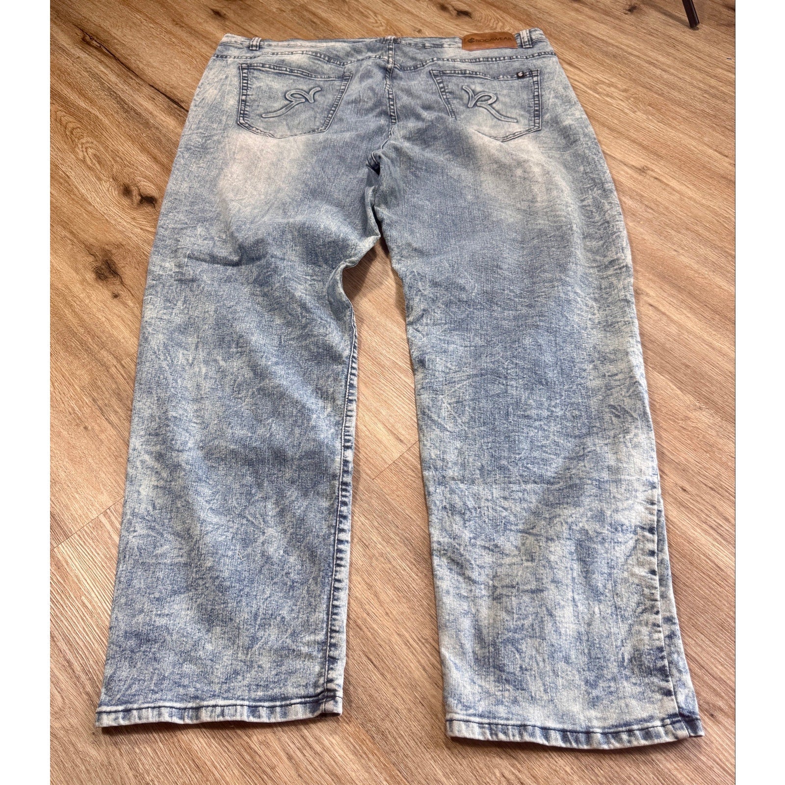 Rocawear Slim Fit Jeans Men’s 46x34 Light Wash Y2K Hip Hop Streetwear Denim