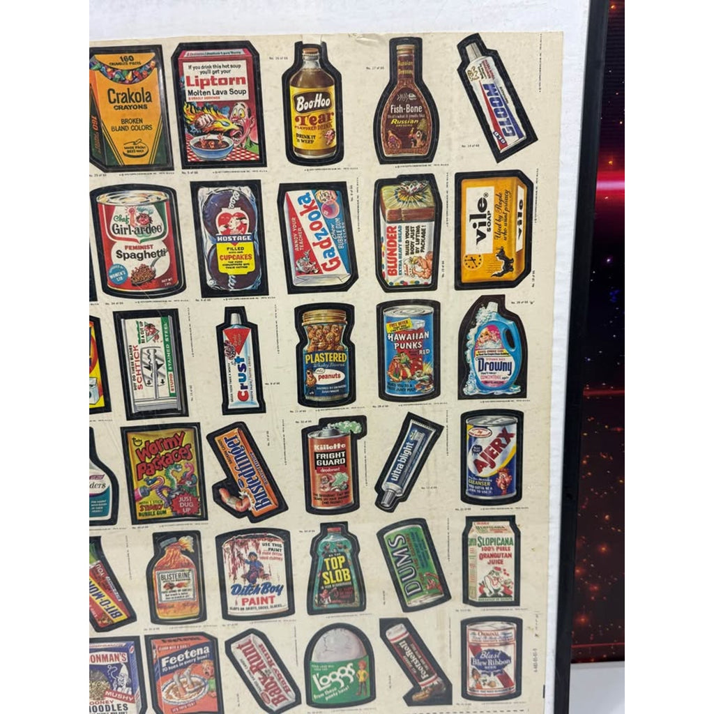 Original 1979 Topps Wacky Packages Cards Uncut Sheet Vintage Display 66 Labels