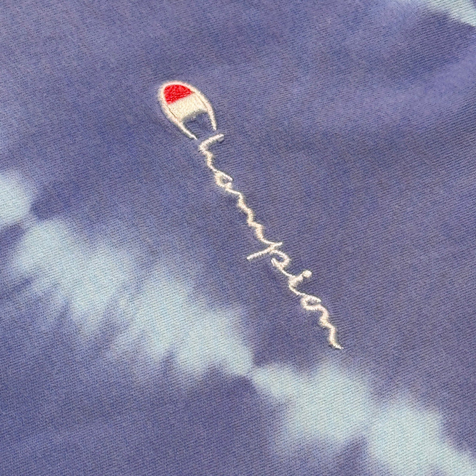 Champion Tie Dye T Shirt 3XL Purple Blue Embroidered Logo Script Graphic Tee