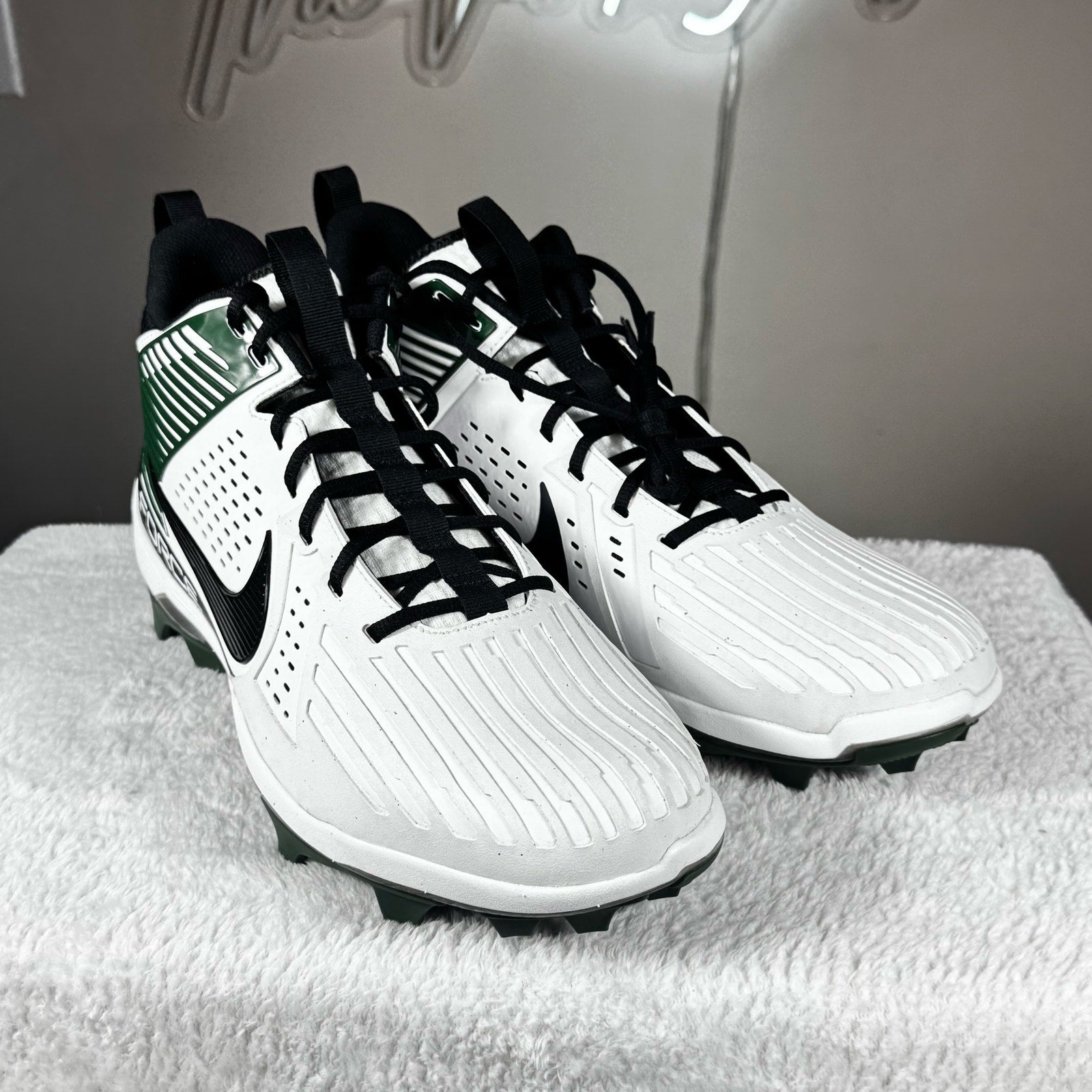 Nike Force Savage Pro 3 Lineman Football Cleats White Black Green DA5453-112 16