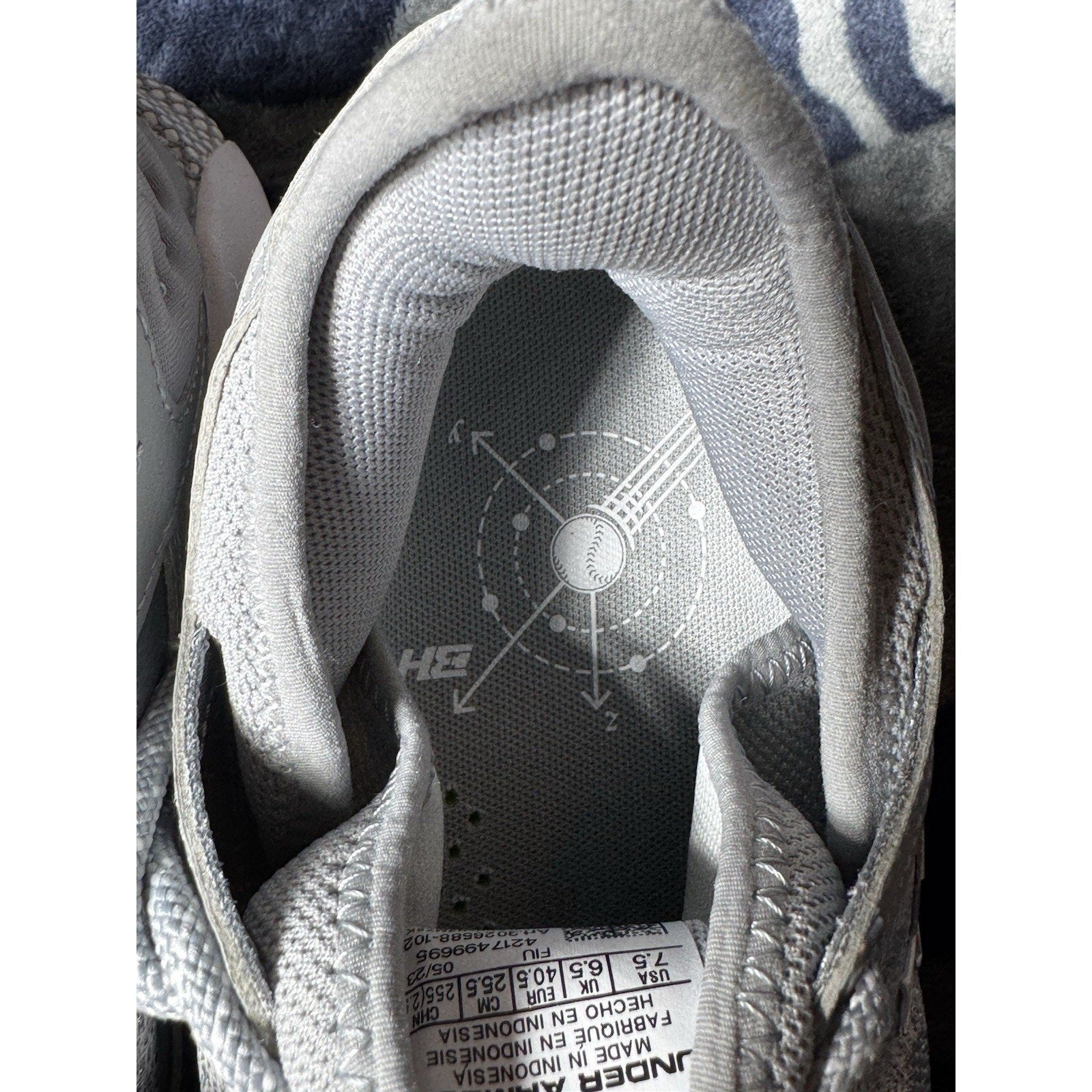 Under Armour Harper 8 Elite Mens 7.5 Halo Grey Metal Baseball Cleats 3026588-102