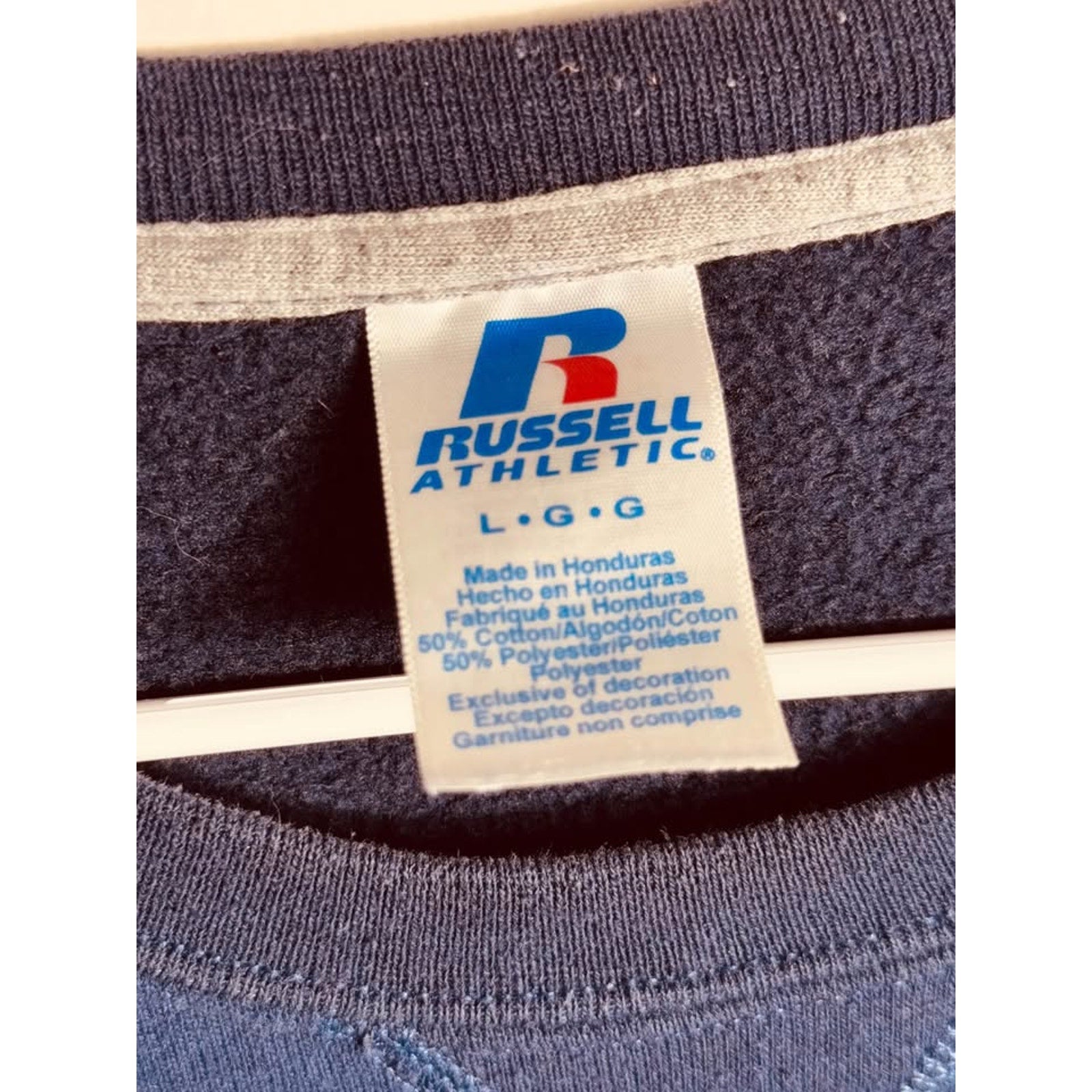 Vintage Russell Athletic The Citadel Bulldogs Crewneck Sweatshirt Navy Blue Sz L