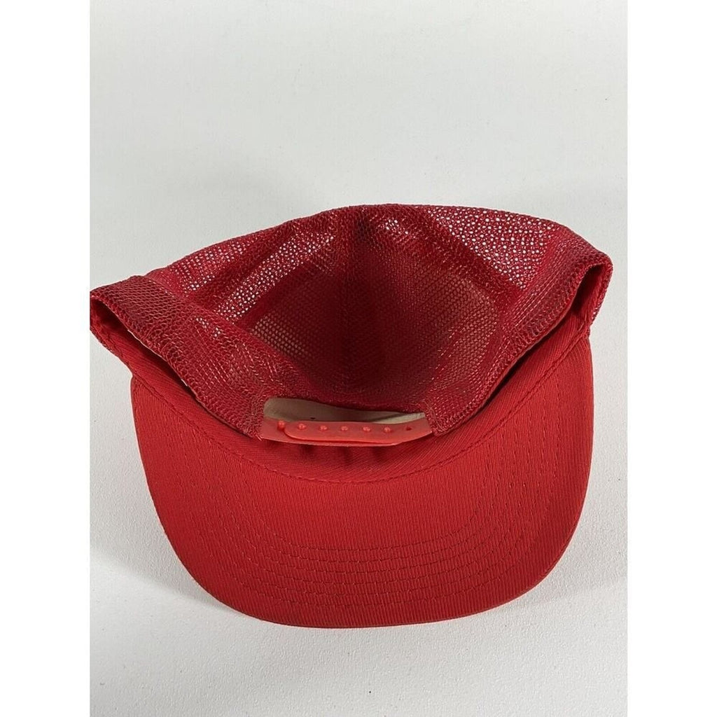 Vintage BBA TOUR Red And Gold Mesh Snapback Trucker Hat Cap Bowling 1970s