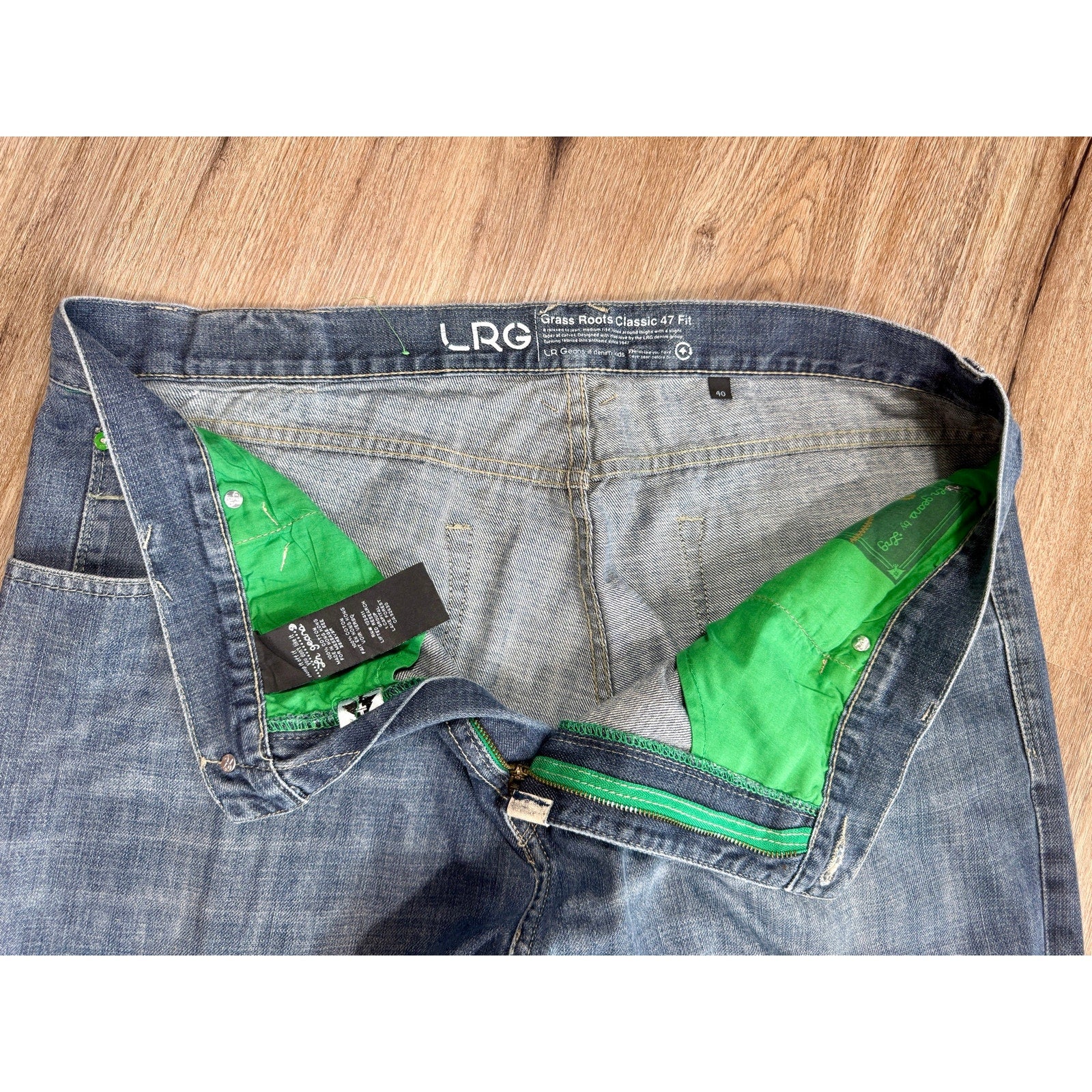 LRG Lifted Research Group Grass Roots 47 Fit Jeans Men’s 40x32 Y2K Baggy Denim