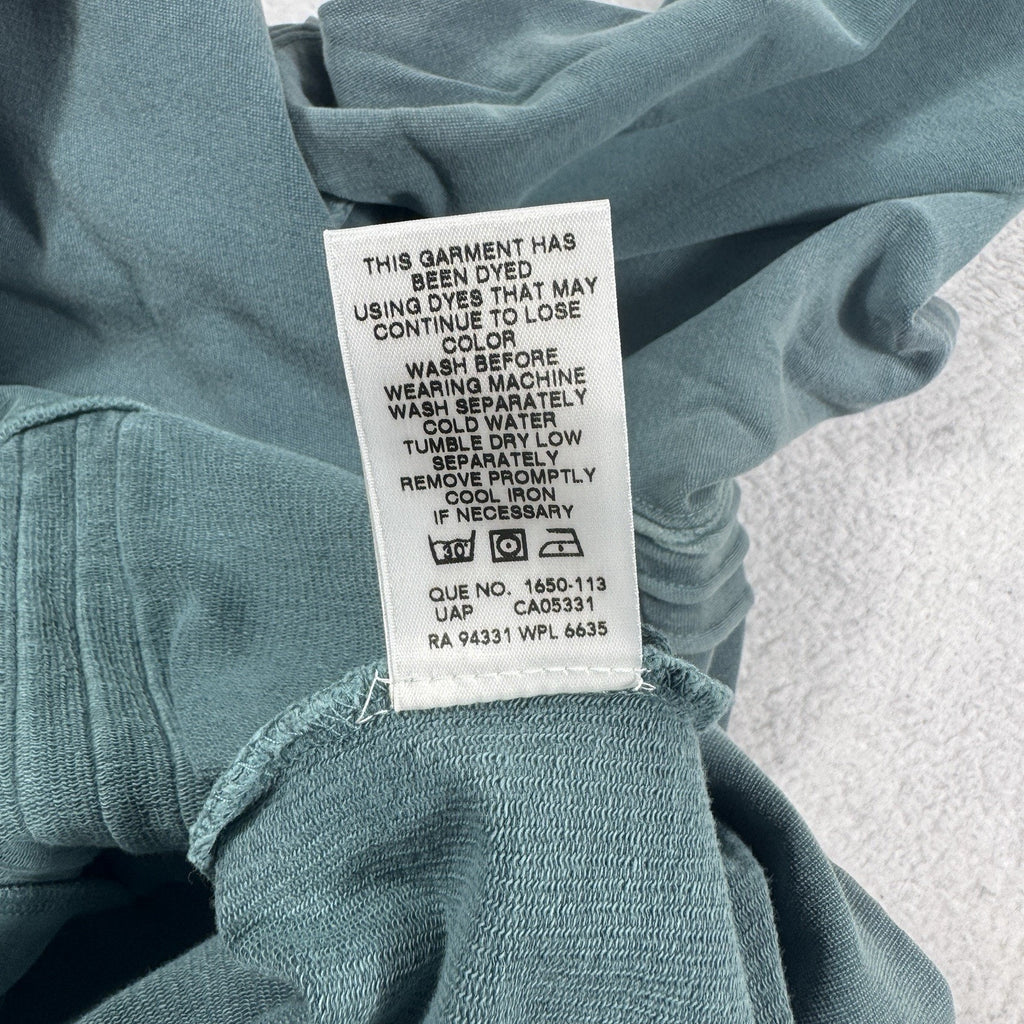 Woolrich Garment Dyed Full Zip Hoodie Womens M Blue Green Stretch Sweatshirt